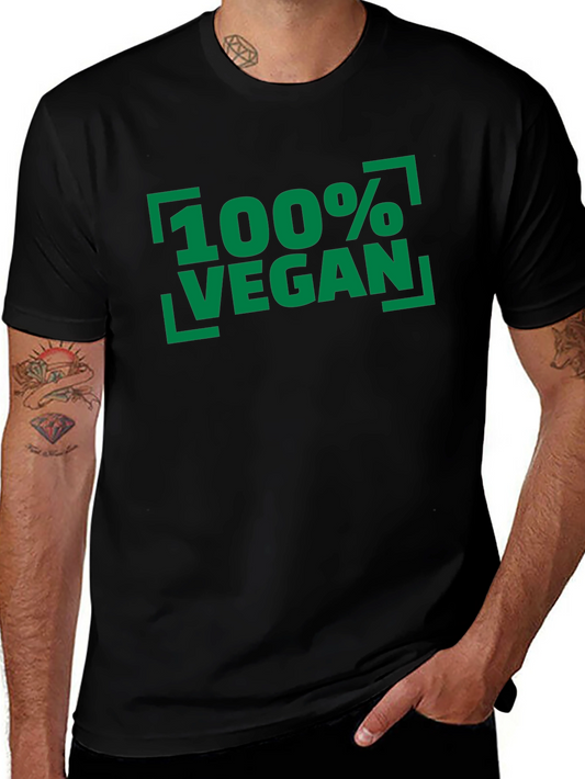 100% Vegan Graphic Tee - Unisex Black T-Shirt