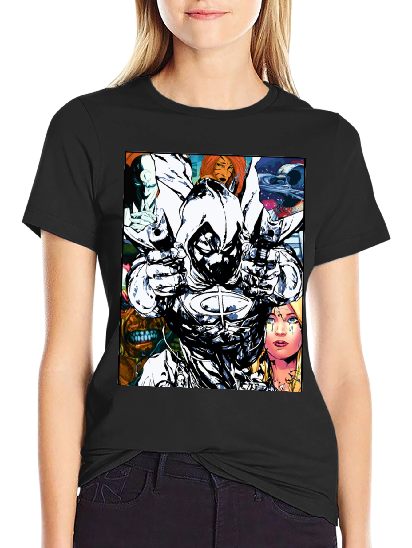 Moon Knight Graphic T-Shirt: Bold Comic Book Style