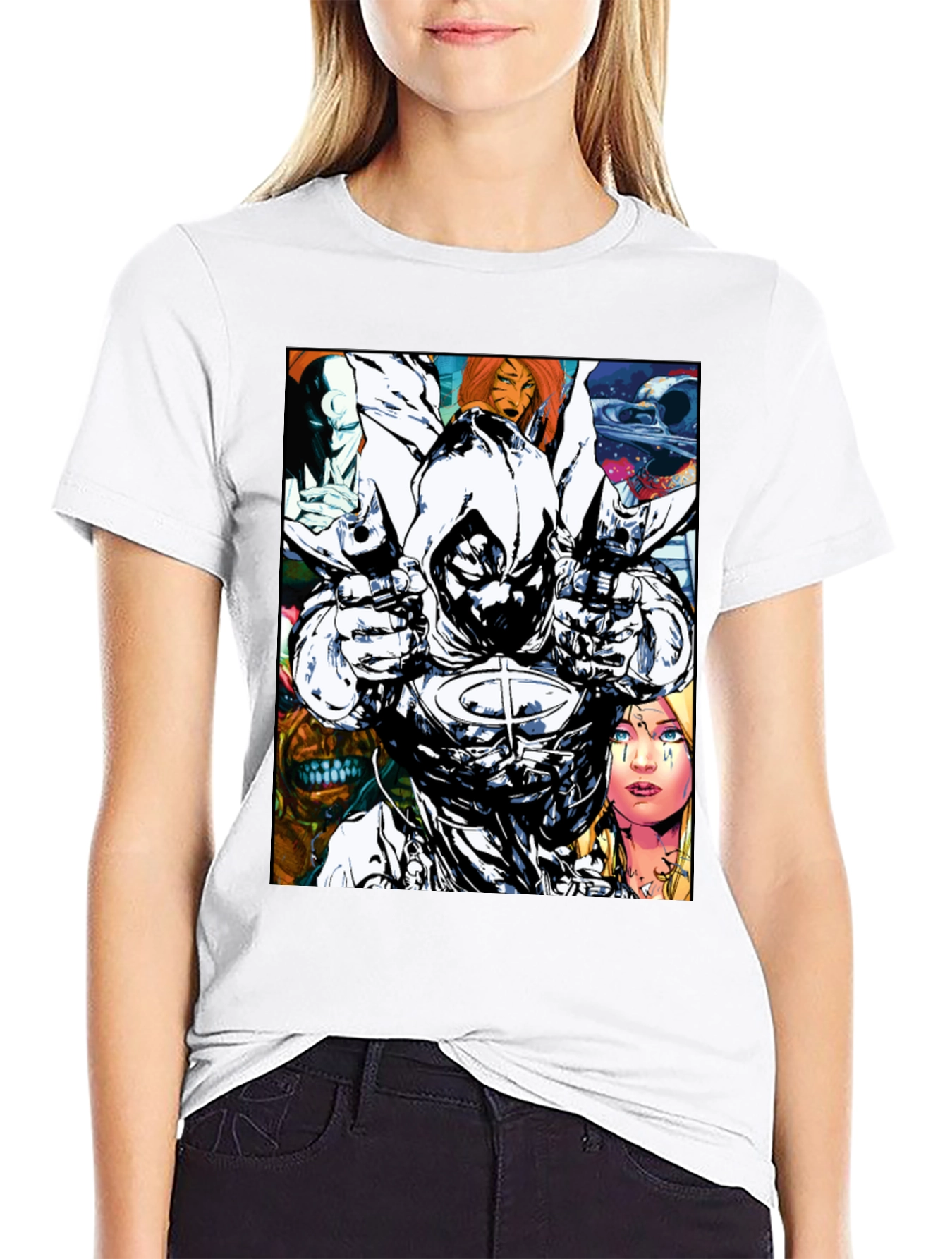 Moon Knight Graphic T-Shirt: Bold Comic Book Style