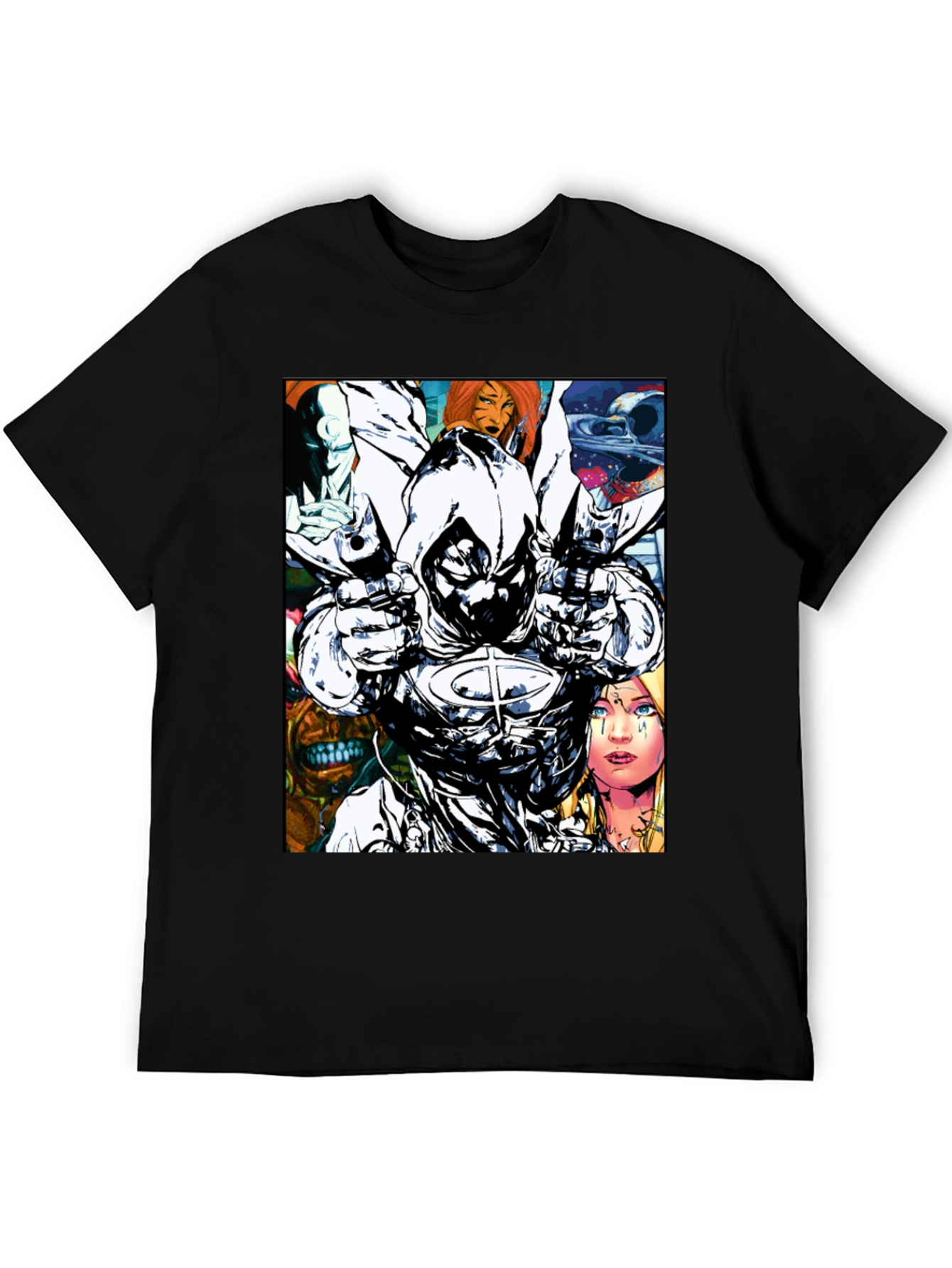 Moon Knight Graphic T-Shirt: Bold Comic Book Style