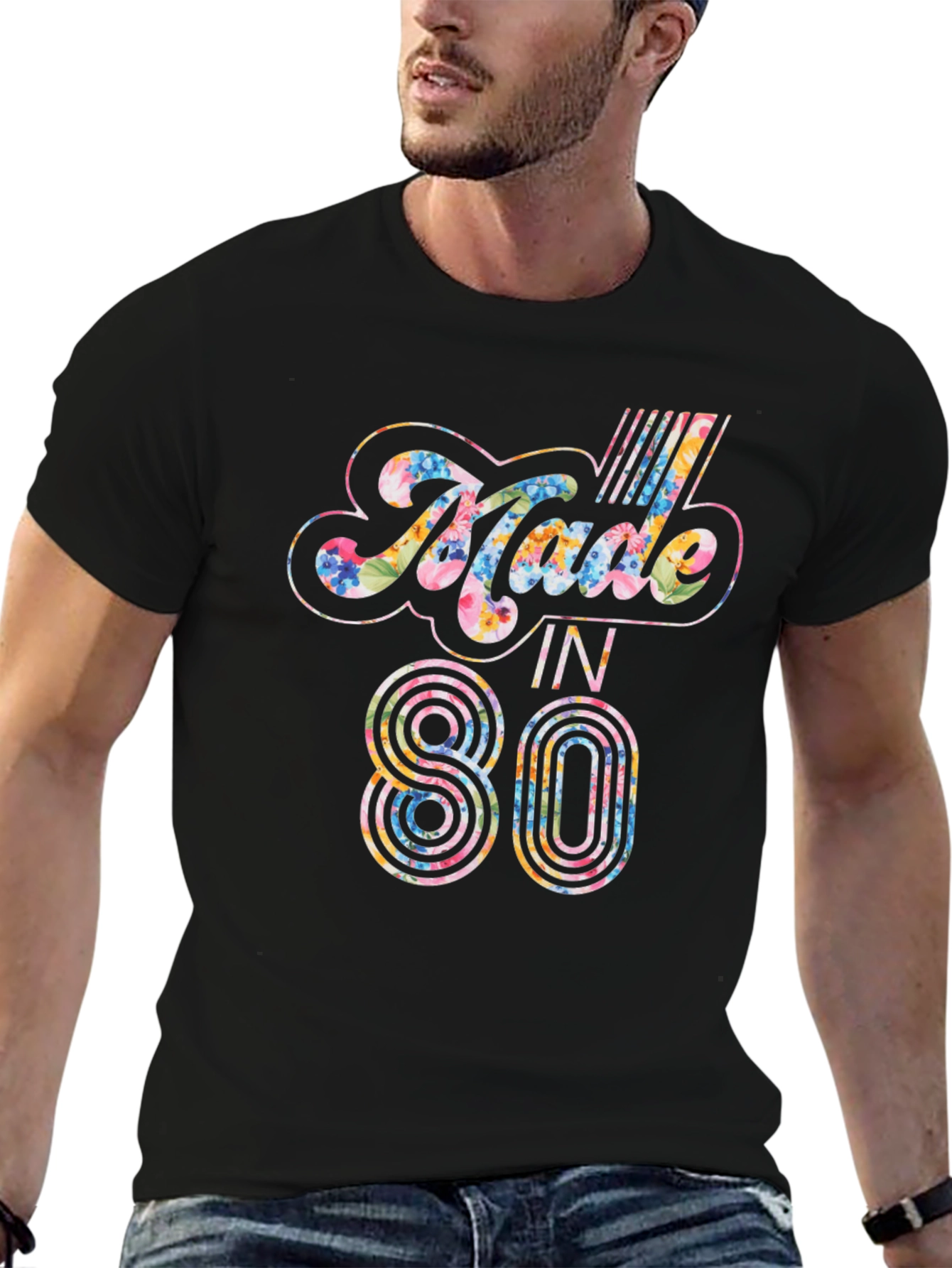 Made in 1980 Floral Print T-Shirt