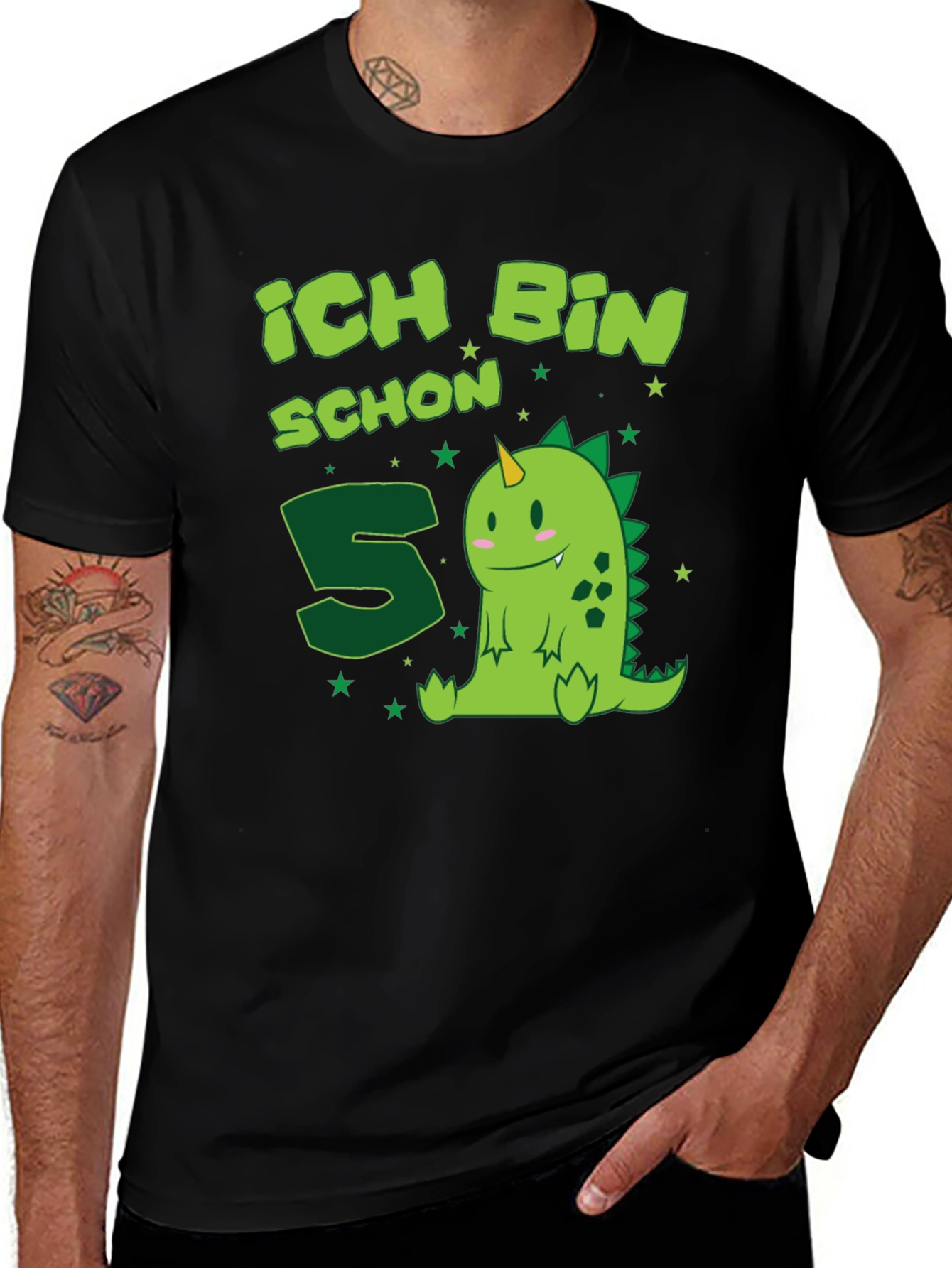 Ich Bin Schon 5 Birthday Dino T-Shirt