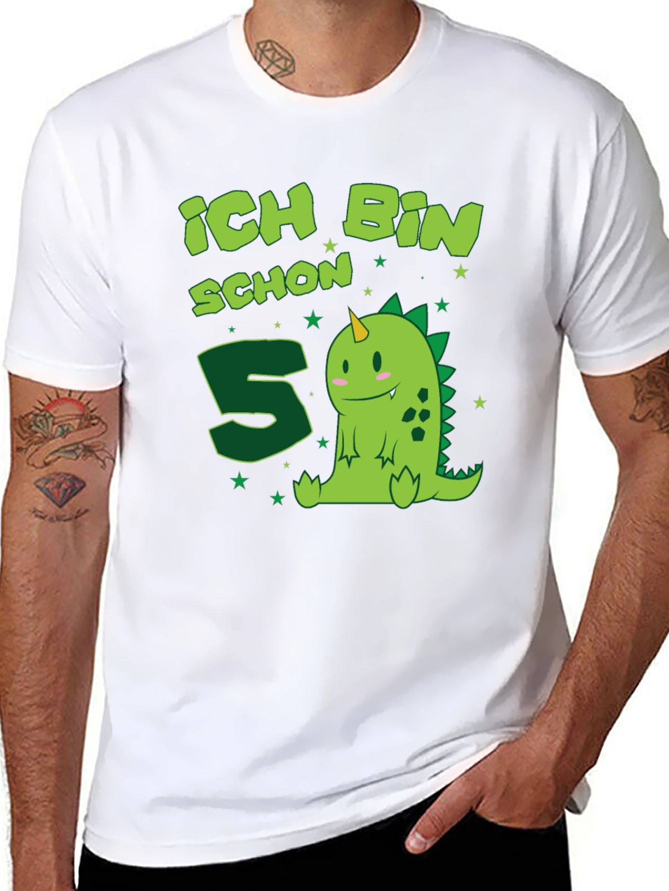Ich Bin Schon 5 Birthday Dino T-Shirt