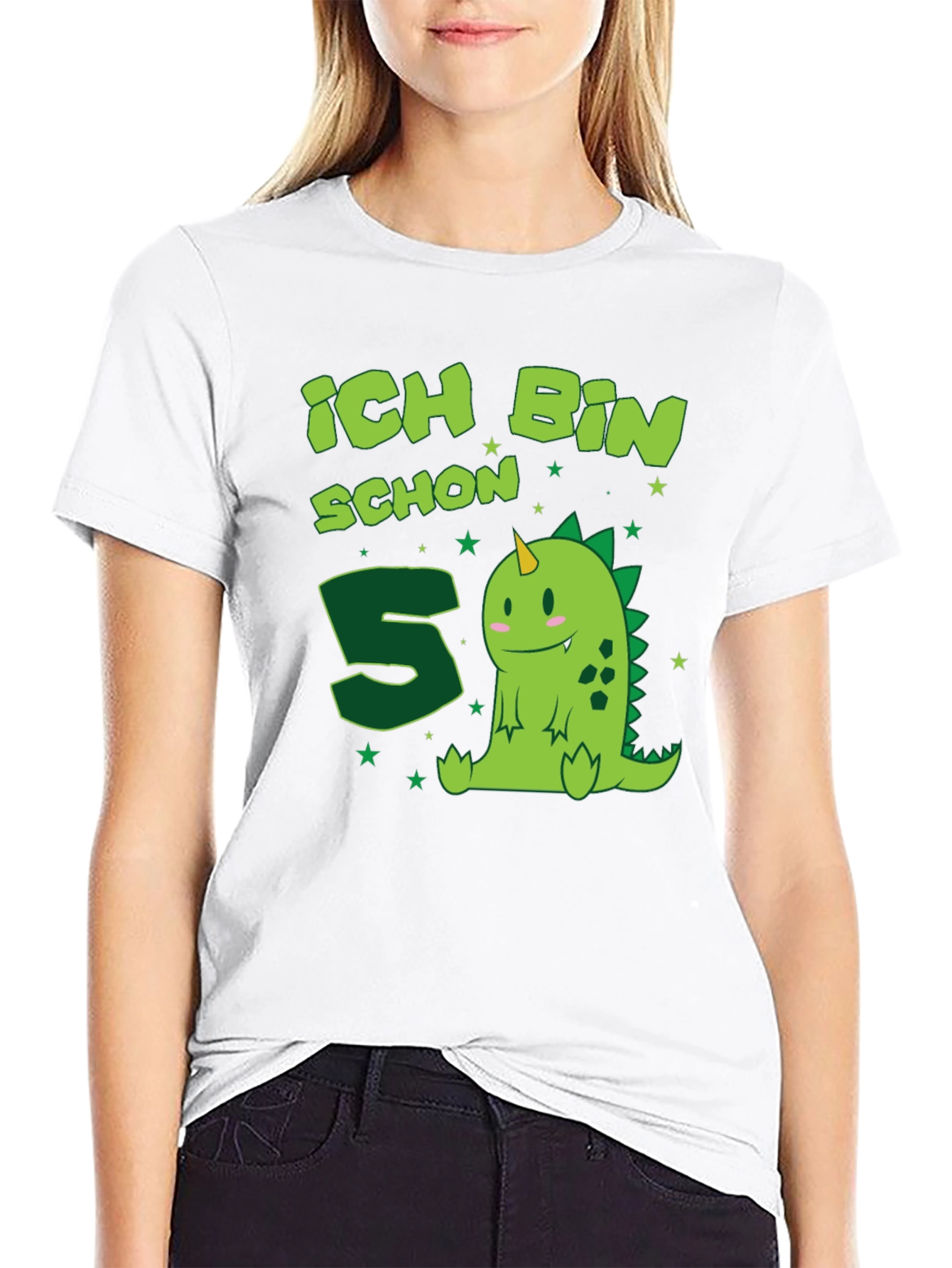 Ich Bin Schon 5 Birthday Dino T-Shirt
