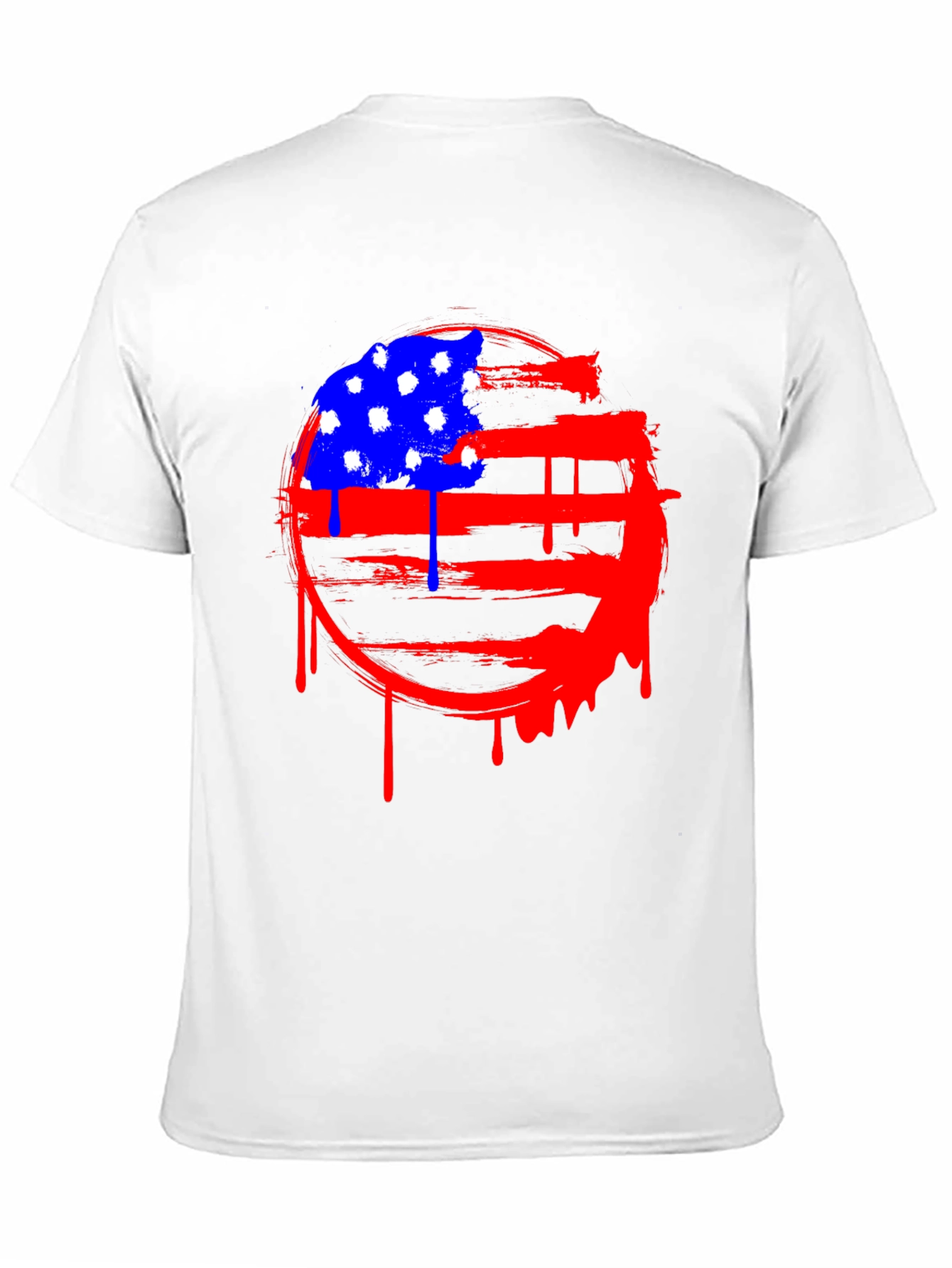 Distressed American Flag Graphic Tee - Black