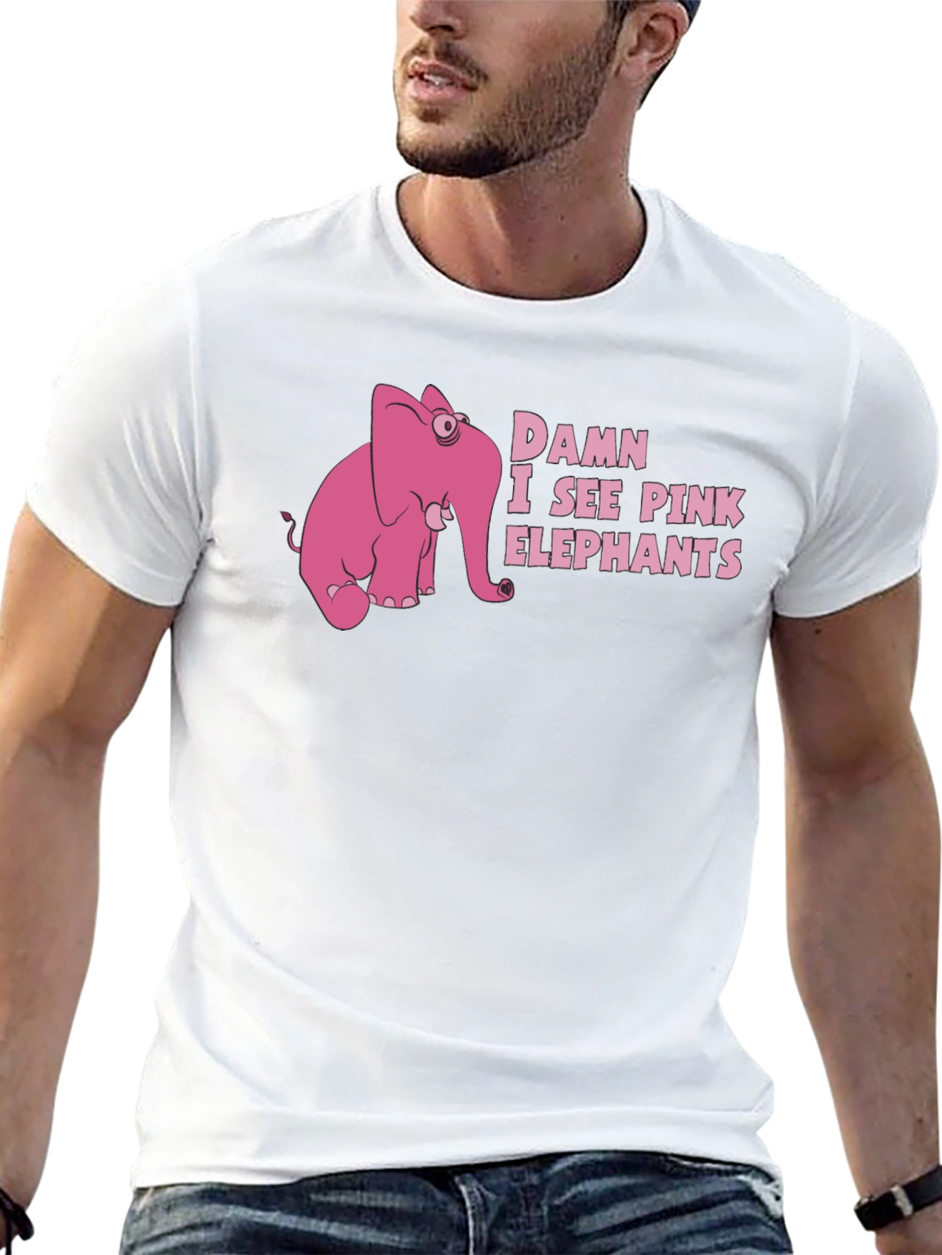 Damn I See Pink Elephants Graphic T-Shirt
