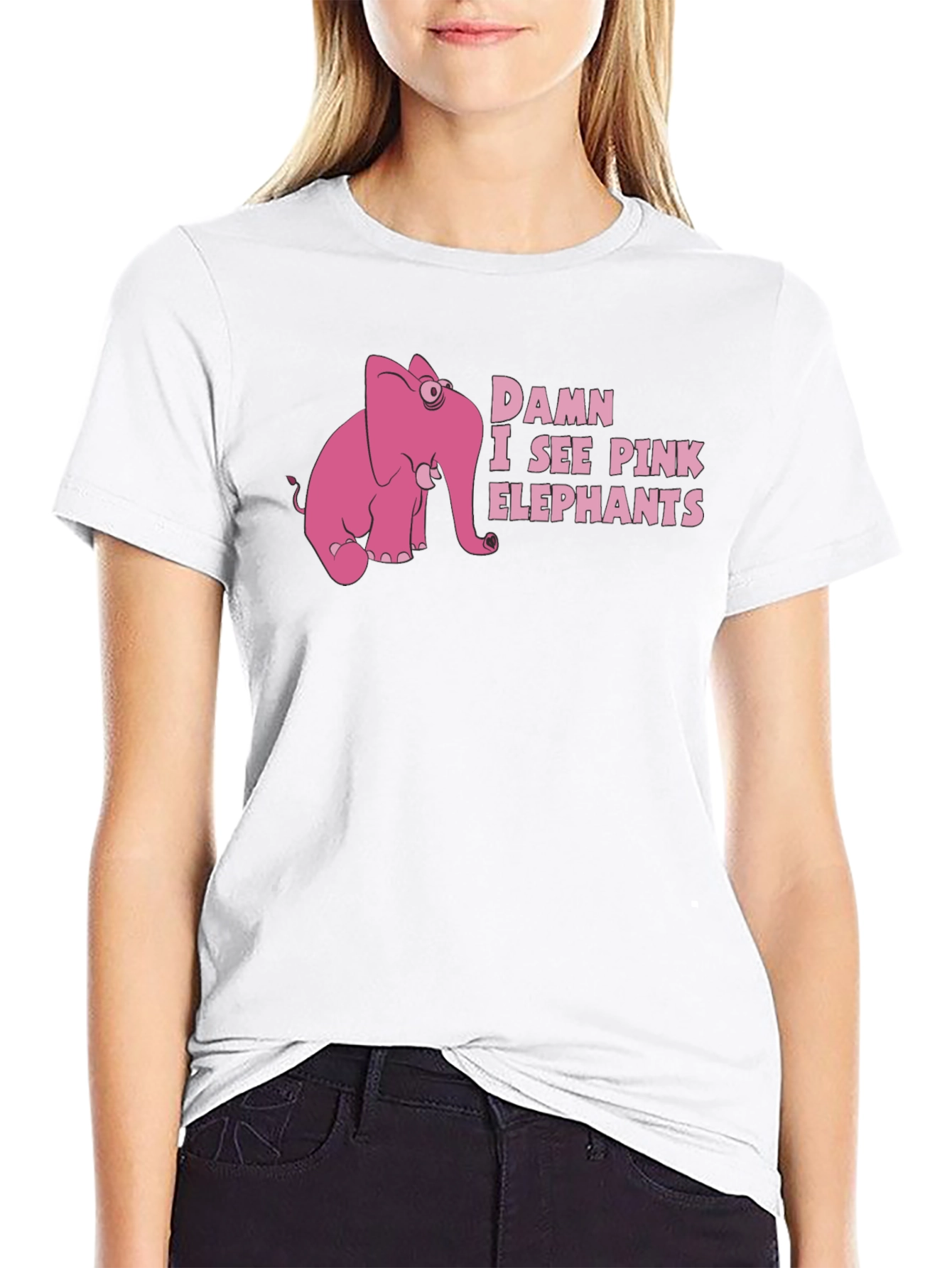 Damn I See Pink Elephants Graphic T-Shirt