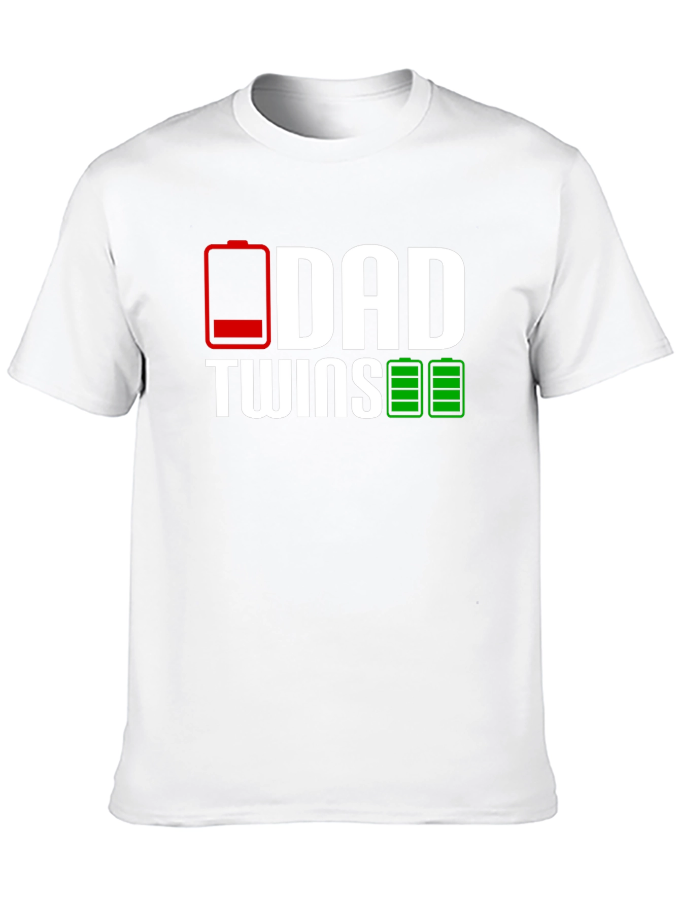 Dad Twins Low Battery T-Shirt - Black