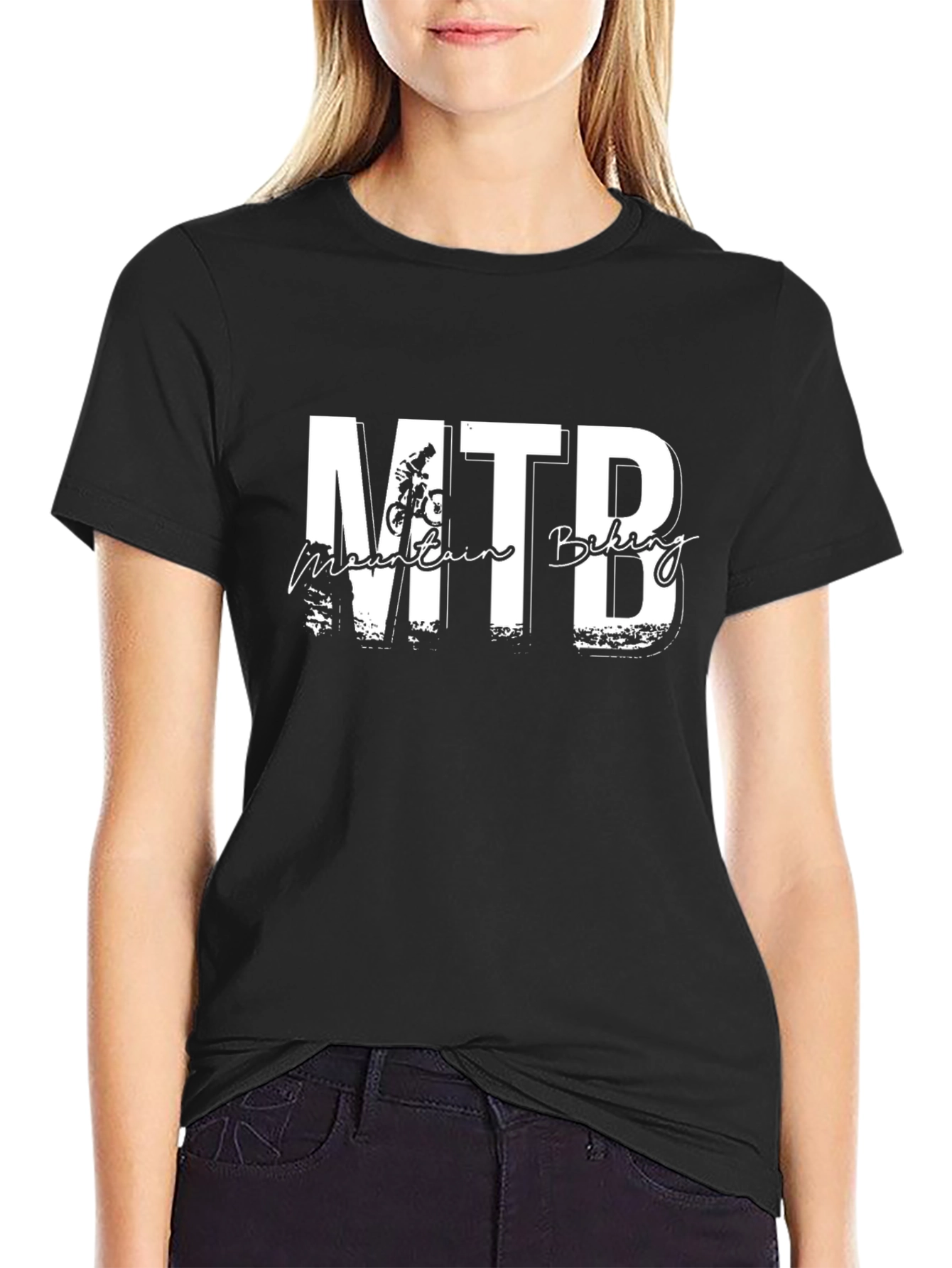 MTB Mountain Biking Black Graphic Tee