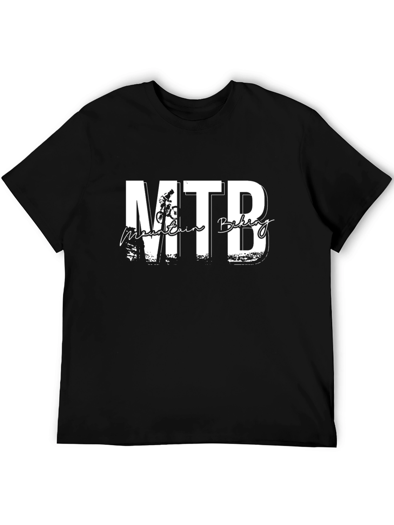 MTB Mountain Biking Black Graphic Tee