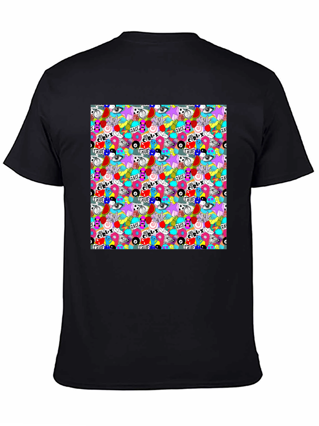 Funky Graffiti Graphic Print Black T-Shirt