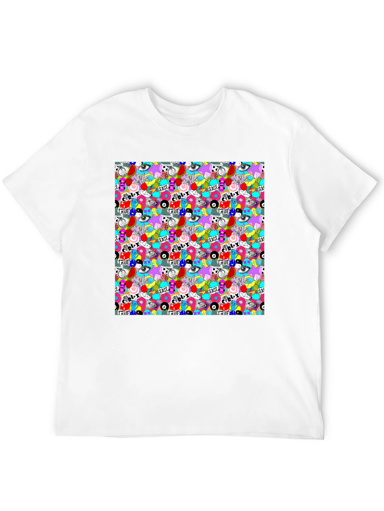 Funky Graffiti Graphic Print Black T-Shirt