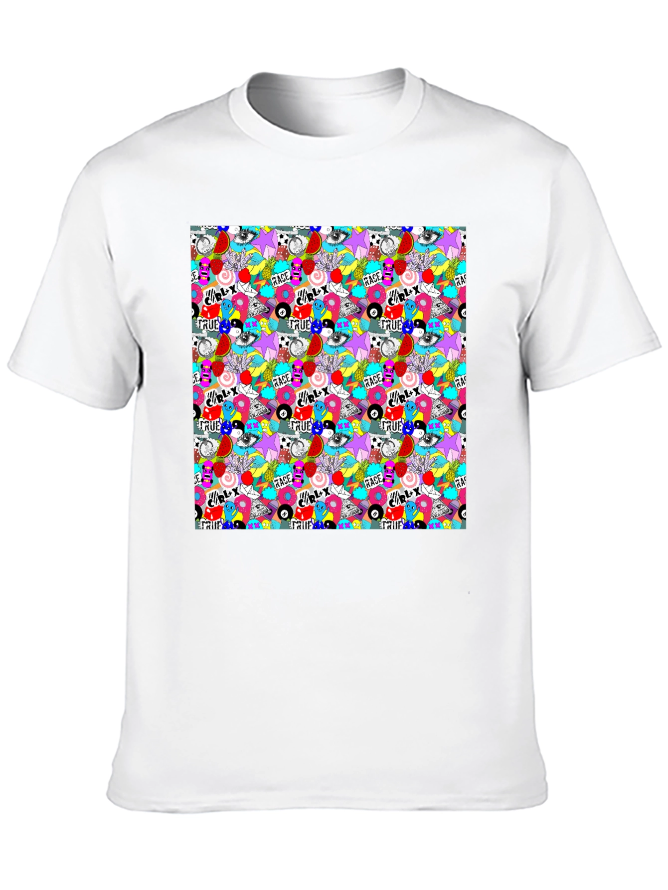 Funky Graffiti Graphic Print Black T-Shirt
