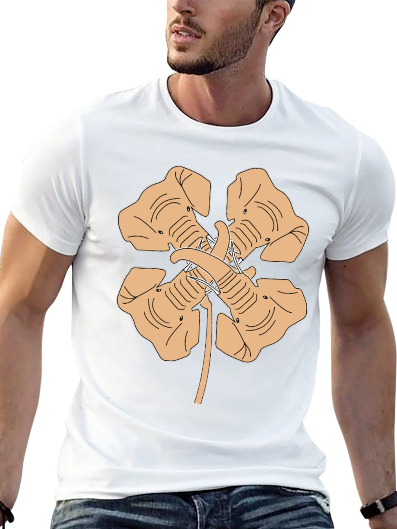 Elephant Four-Leaf Clover Graphic Tee