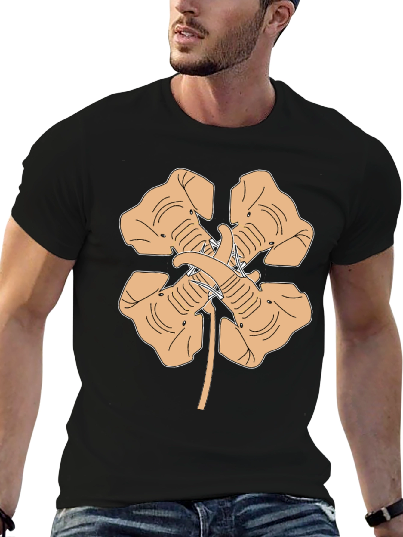 Elephant Four-Leaf Clover Graphic Tee
