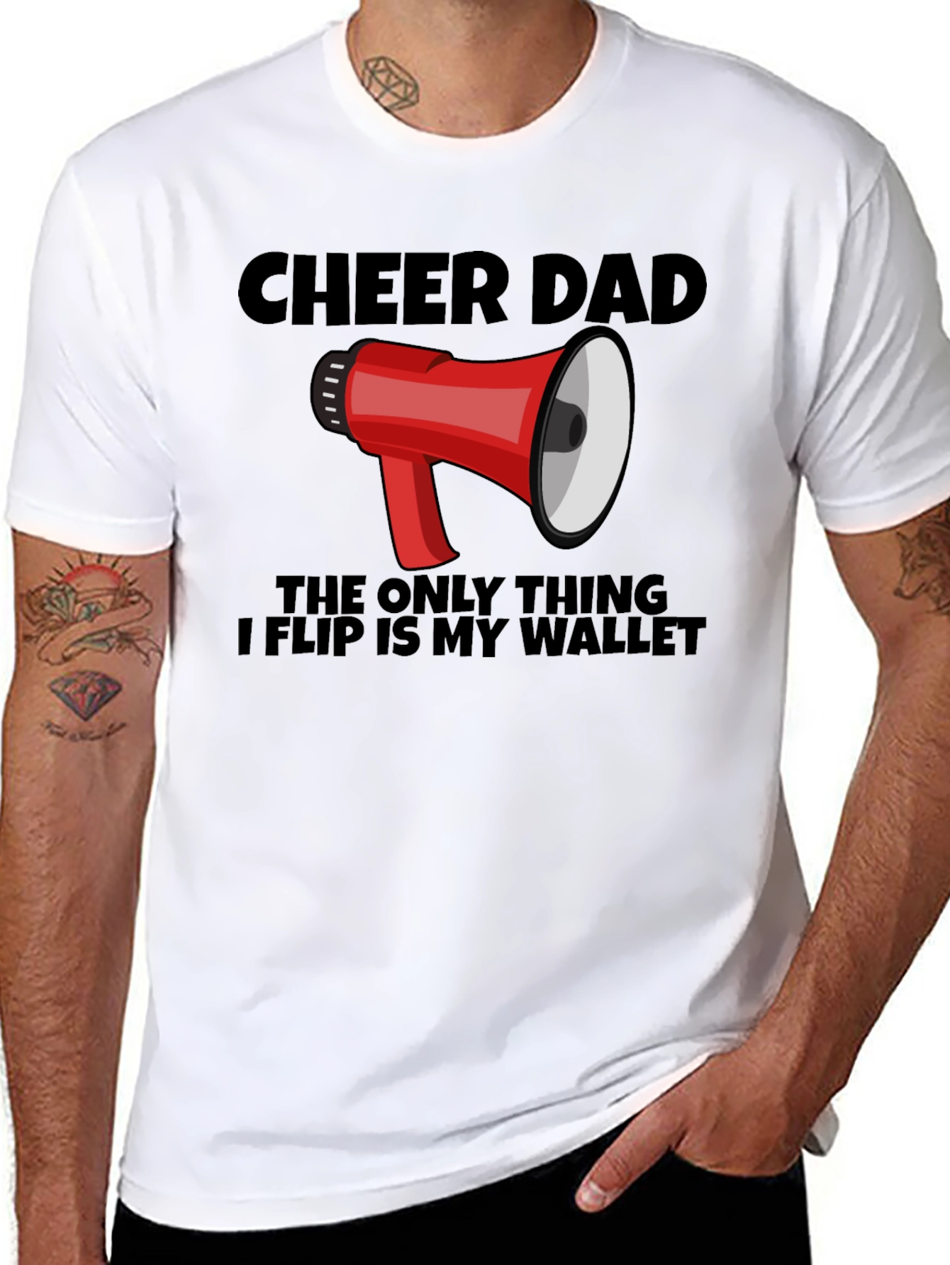 Cheer Dad T-Shirt Funny Cheerleading Dad Gift