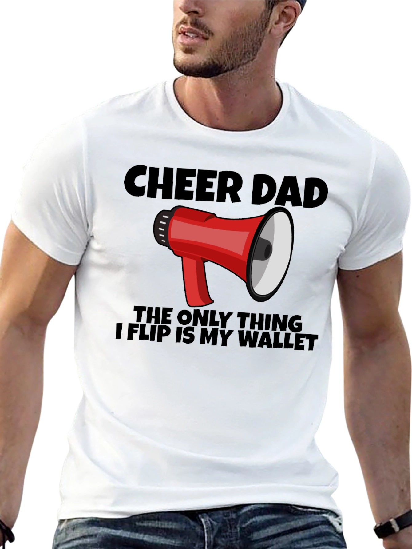 Cheer Dad T-Shirt Funny Cheerleading Dad Gift