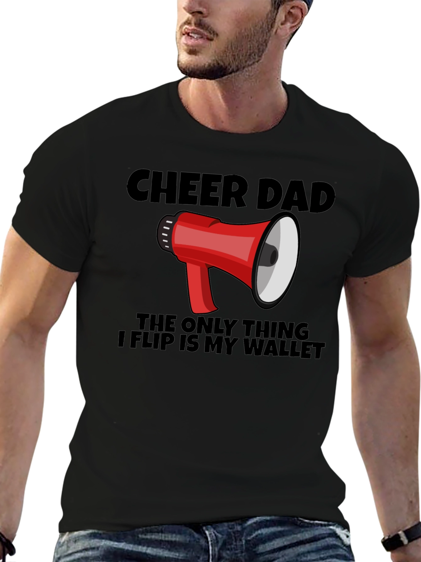 Cheer Dad T-Shirt Funny Cheerleading Dad Gift
