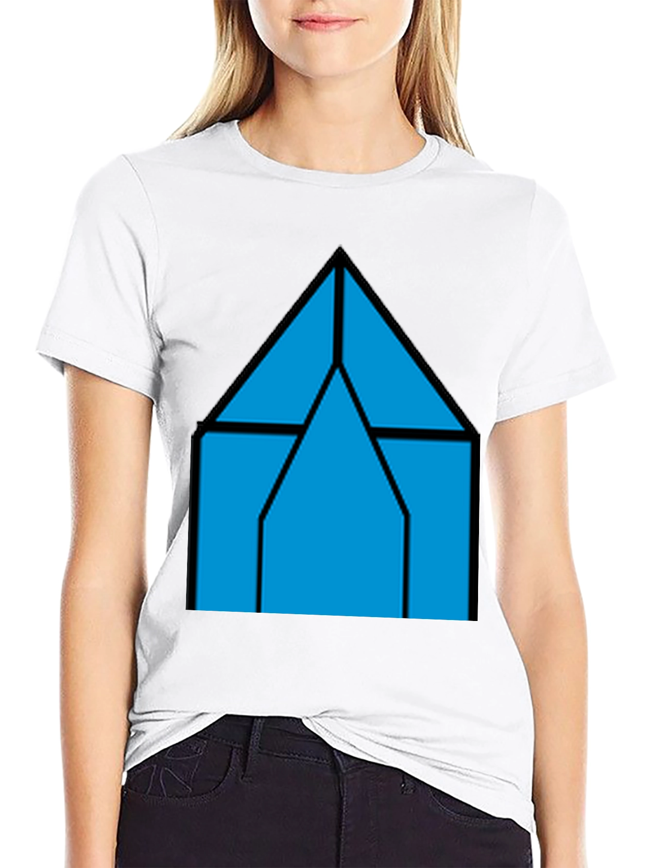 Geometric House T-Shirt - Modern Style