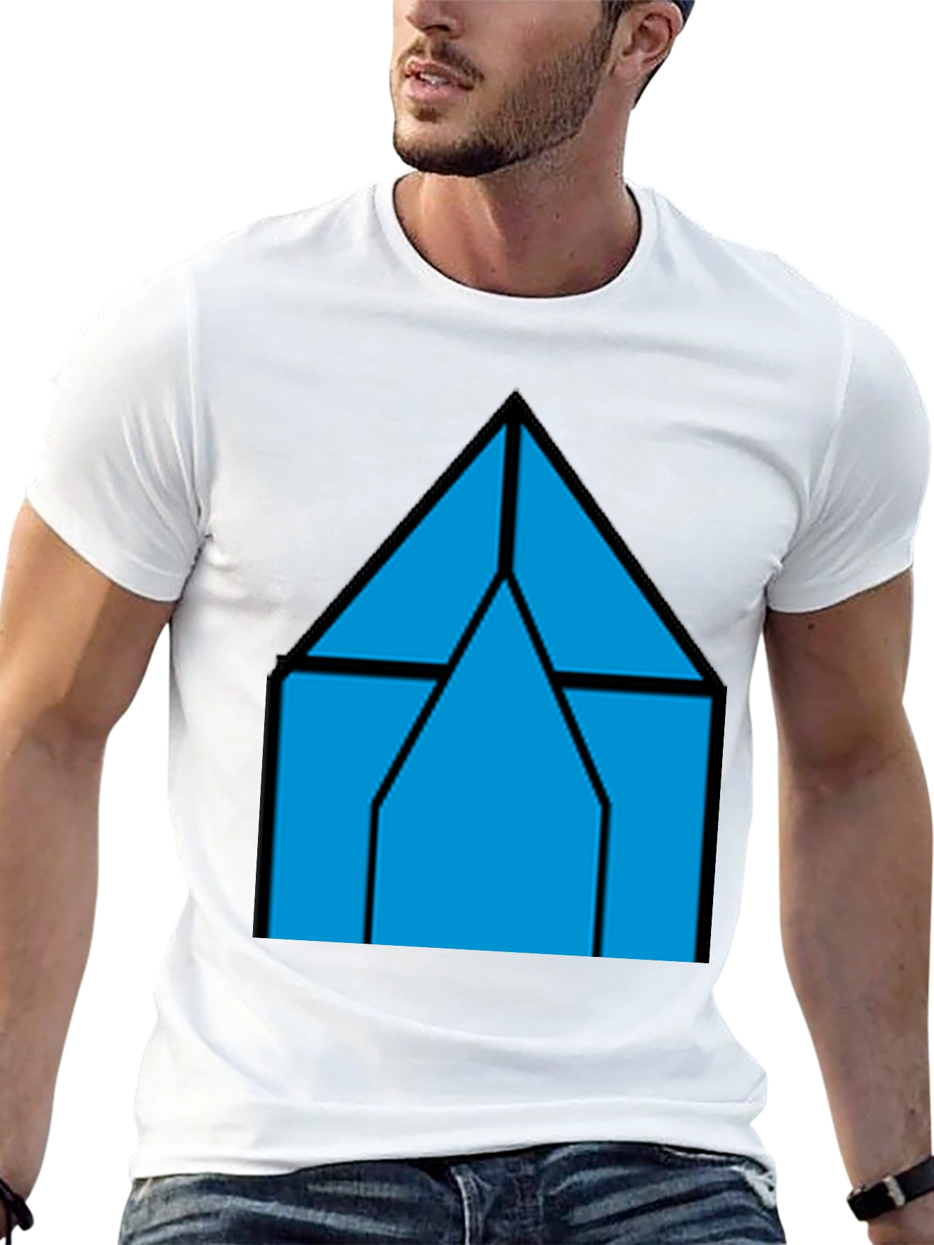 Geometric House T-Shirt - Modern Style