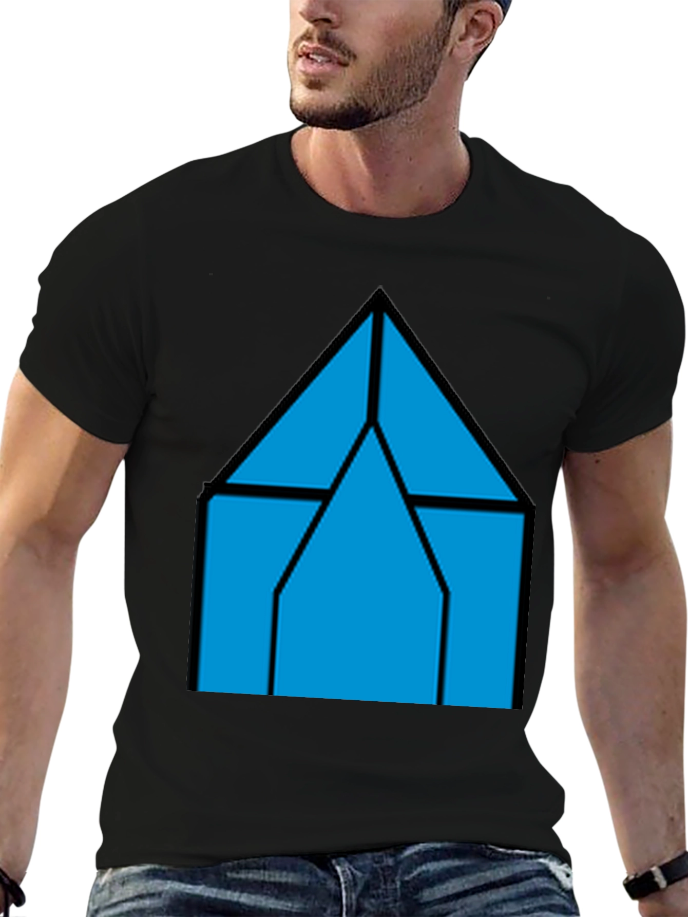 Geometric House T-Shirt - Modern Style