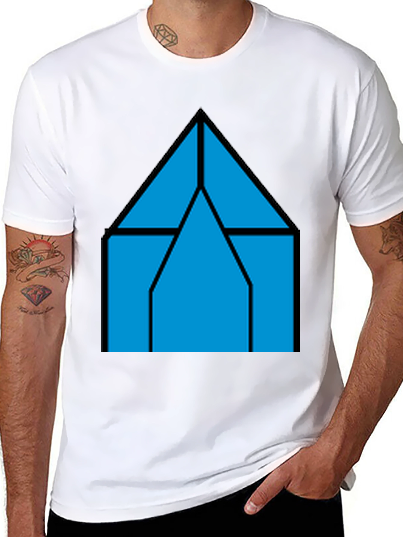 Geometric House T-Shirt - Modern Style