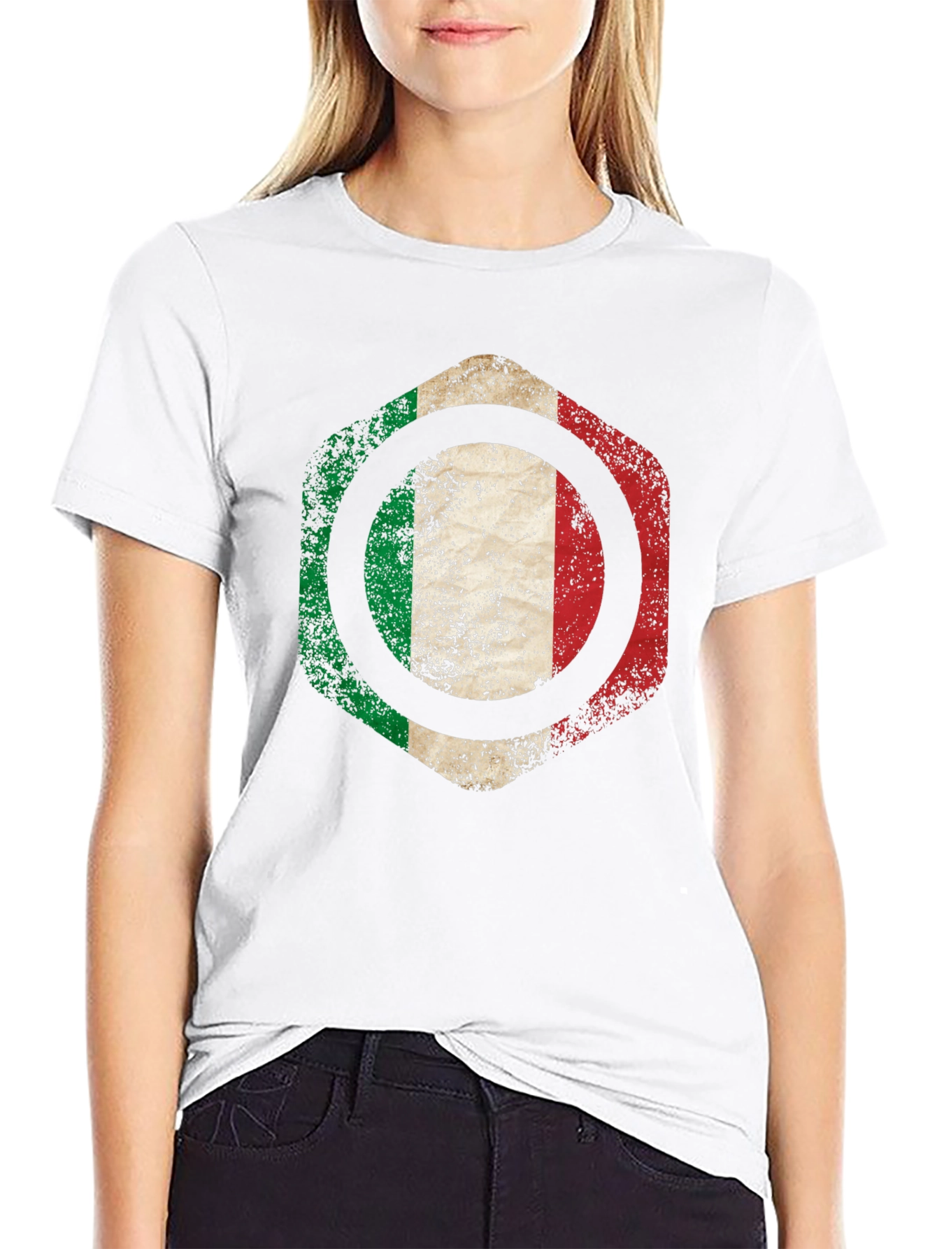 Italian Flag Graphic T-Shirt - Mens Black Tee