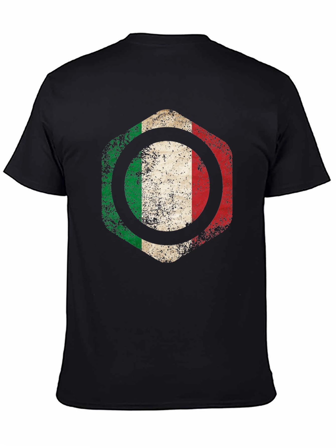 Italian Flag Graphic T-Shirt - Mens Black Tee