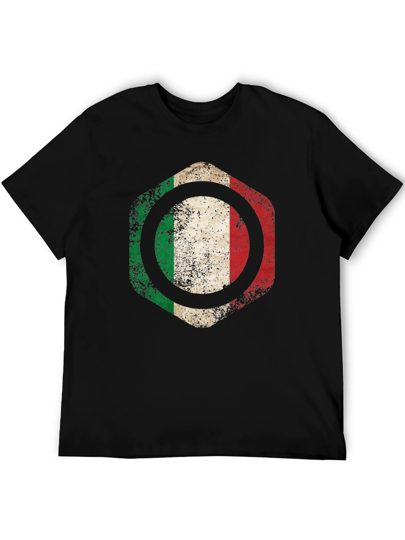 Italian Flag Graphic T-Shirt - Mens Black Tee