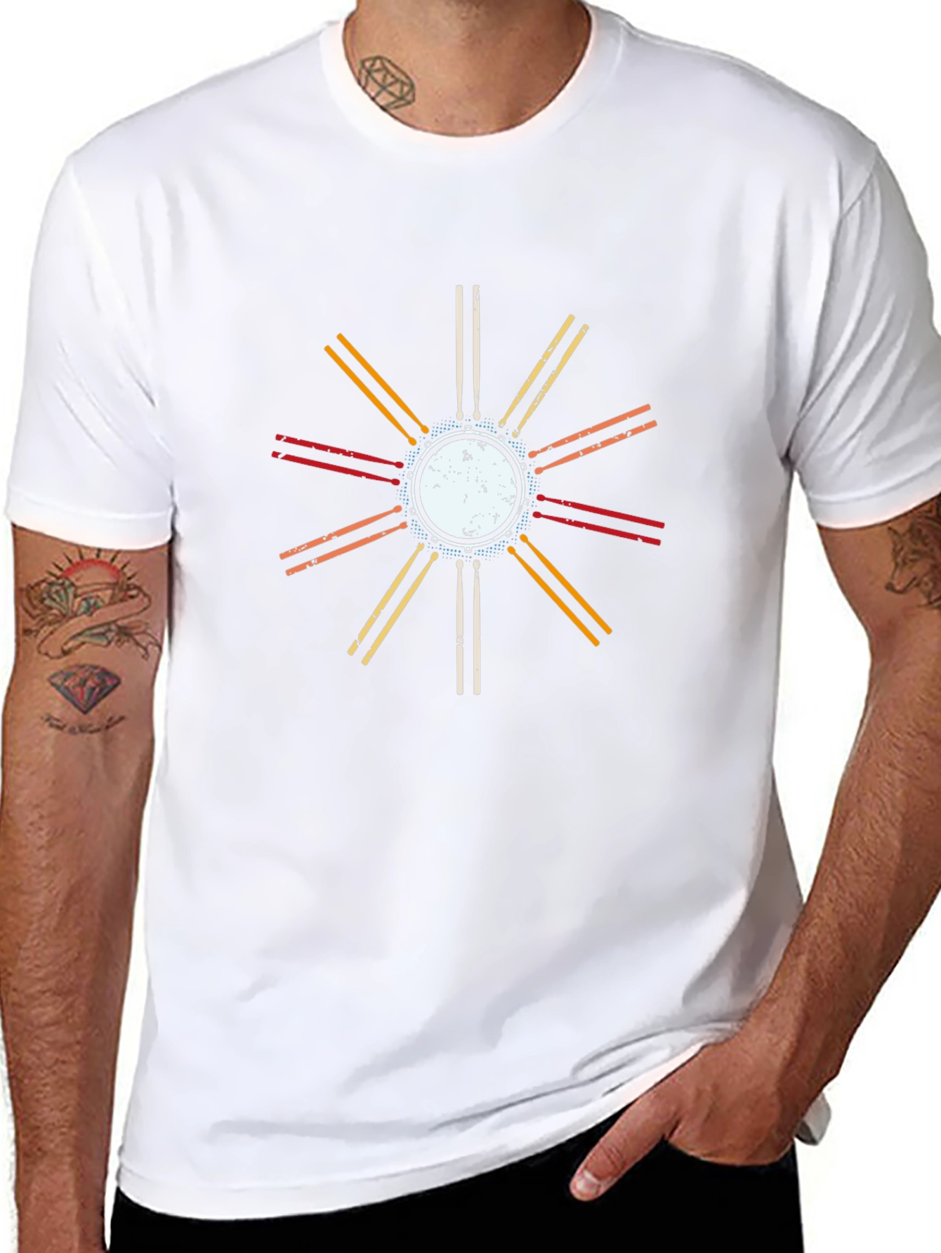 Retro Drum Kit Graphic T-Shirt