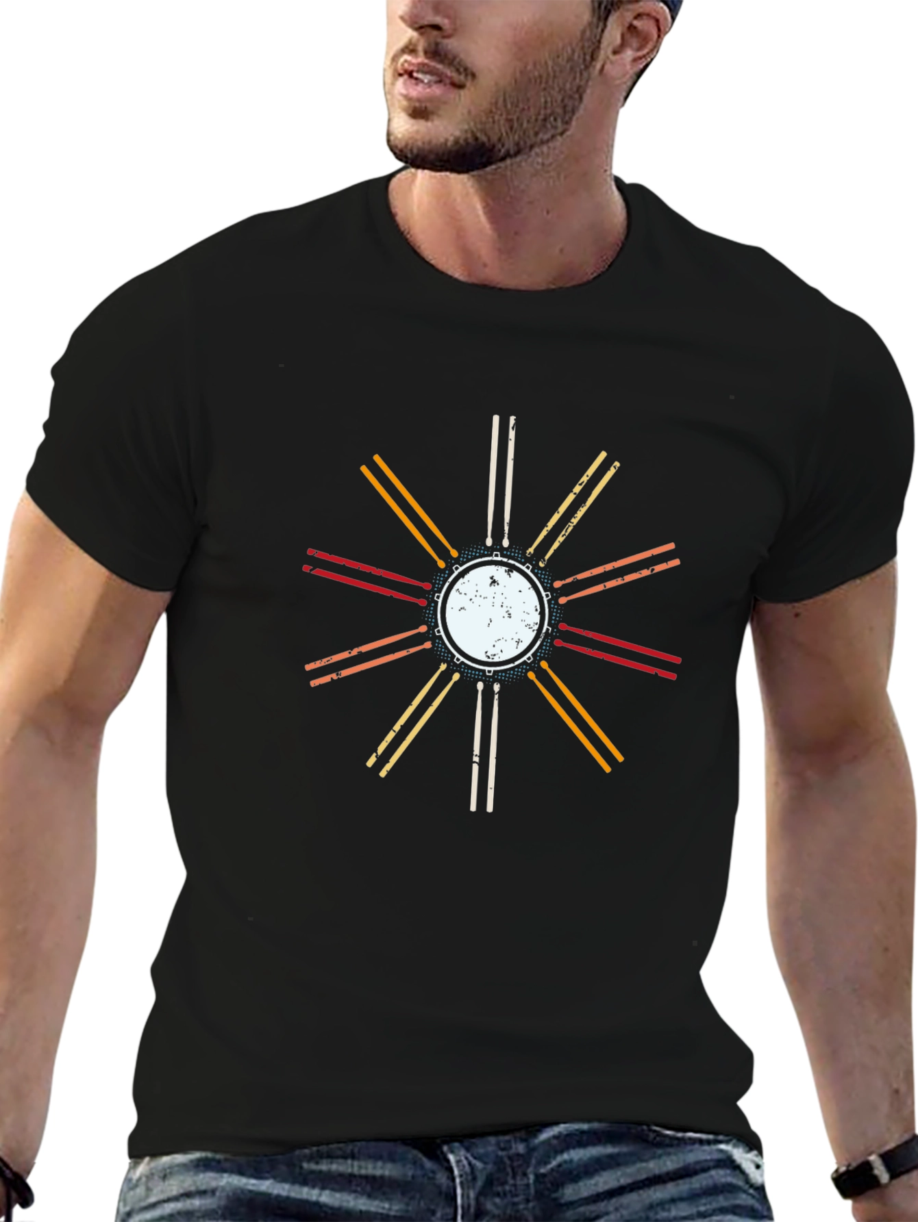 Retro Drum Kit Graphic T-Shirt