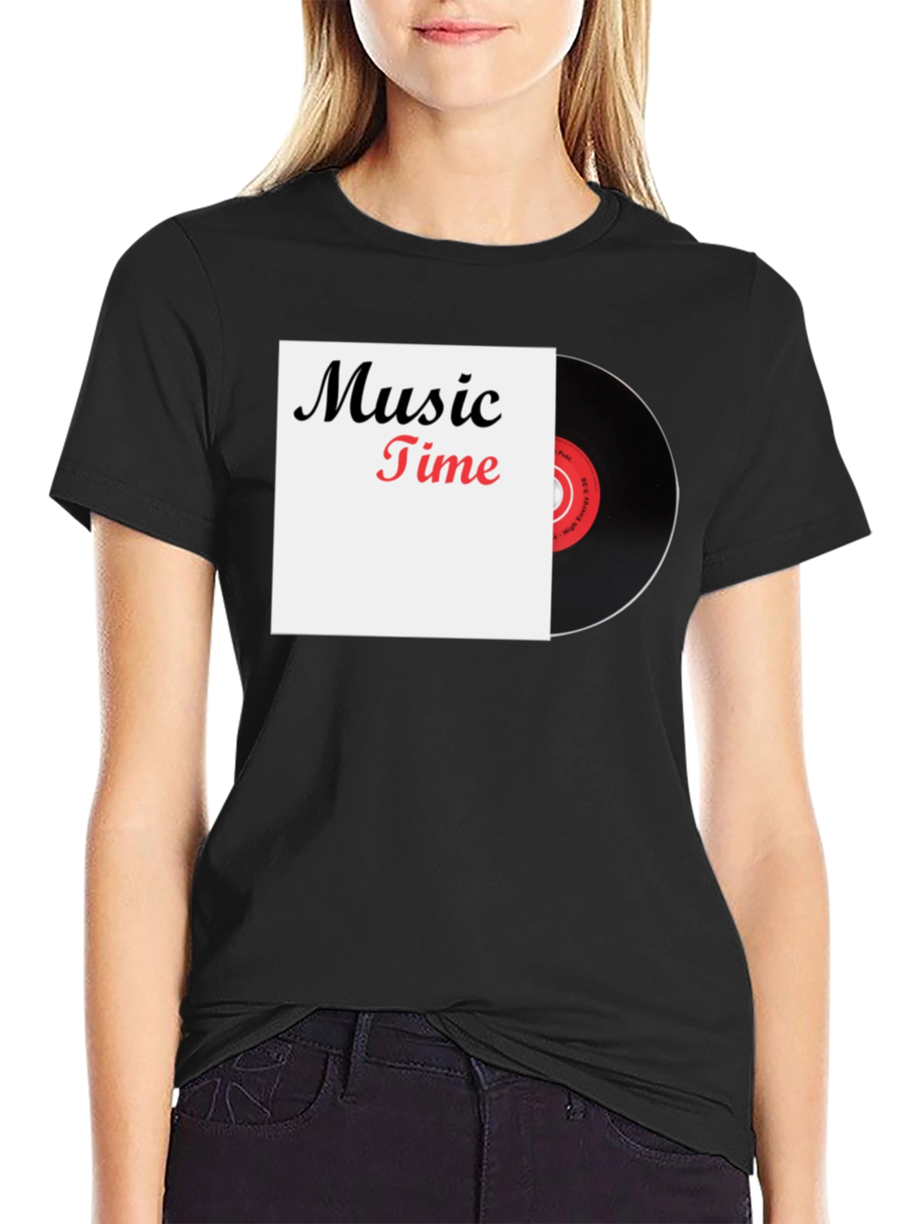 Music Time Vinyl Record Graphic T-Shirt