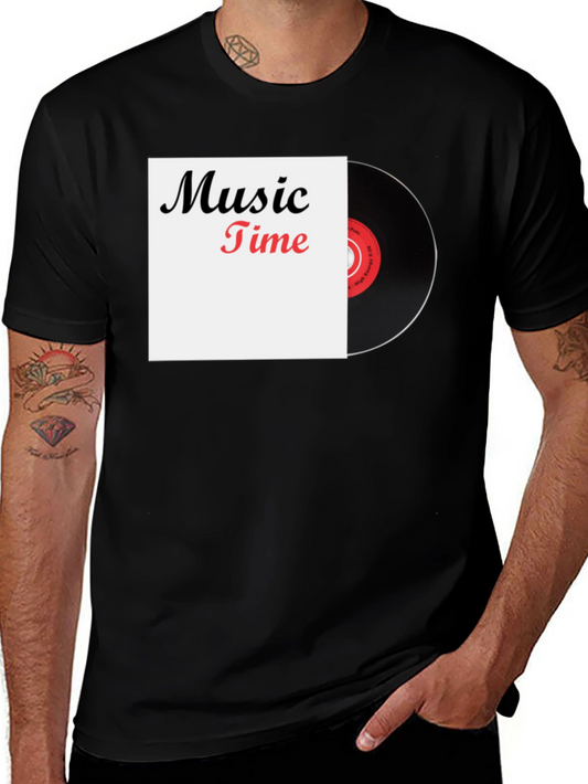 Music Time Vinyl Record Graphic T-Shirt