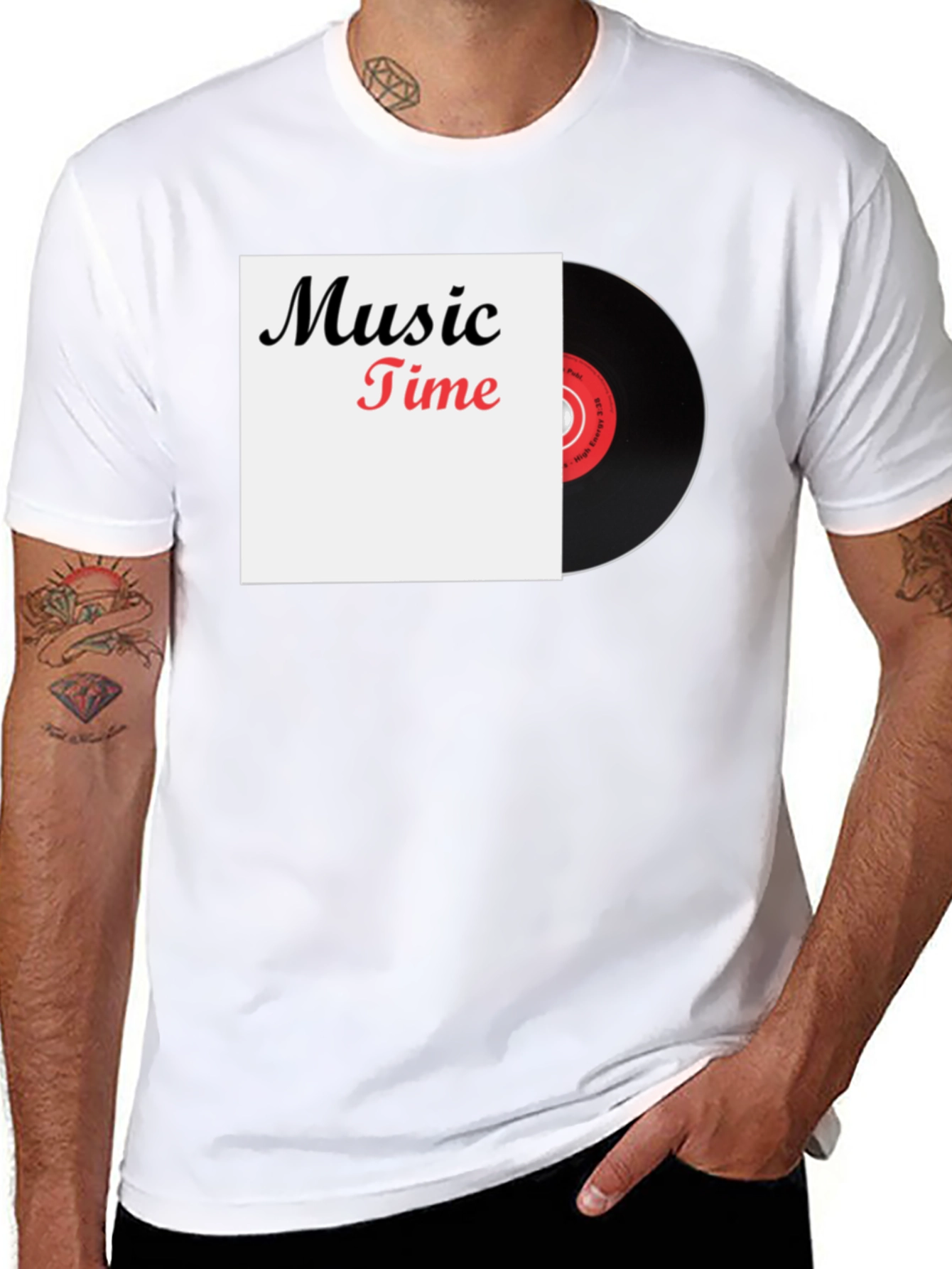 Music Time Vinyl Record Graphic T-Shirt