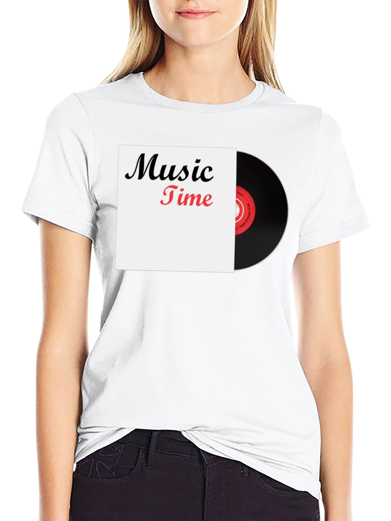 Music Time Vinyl Record Graphic T-Shirt