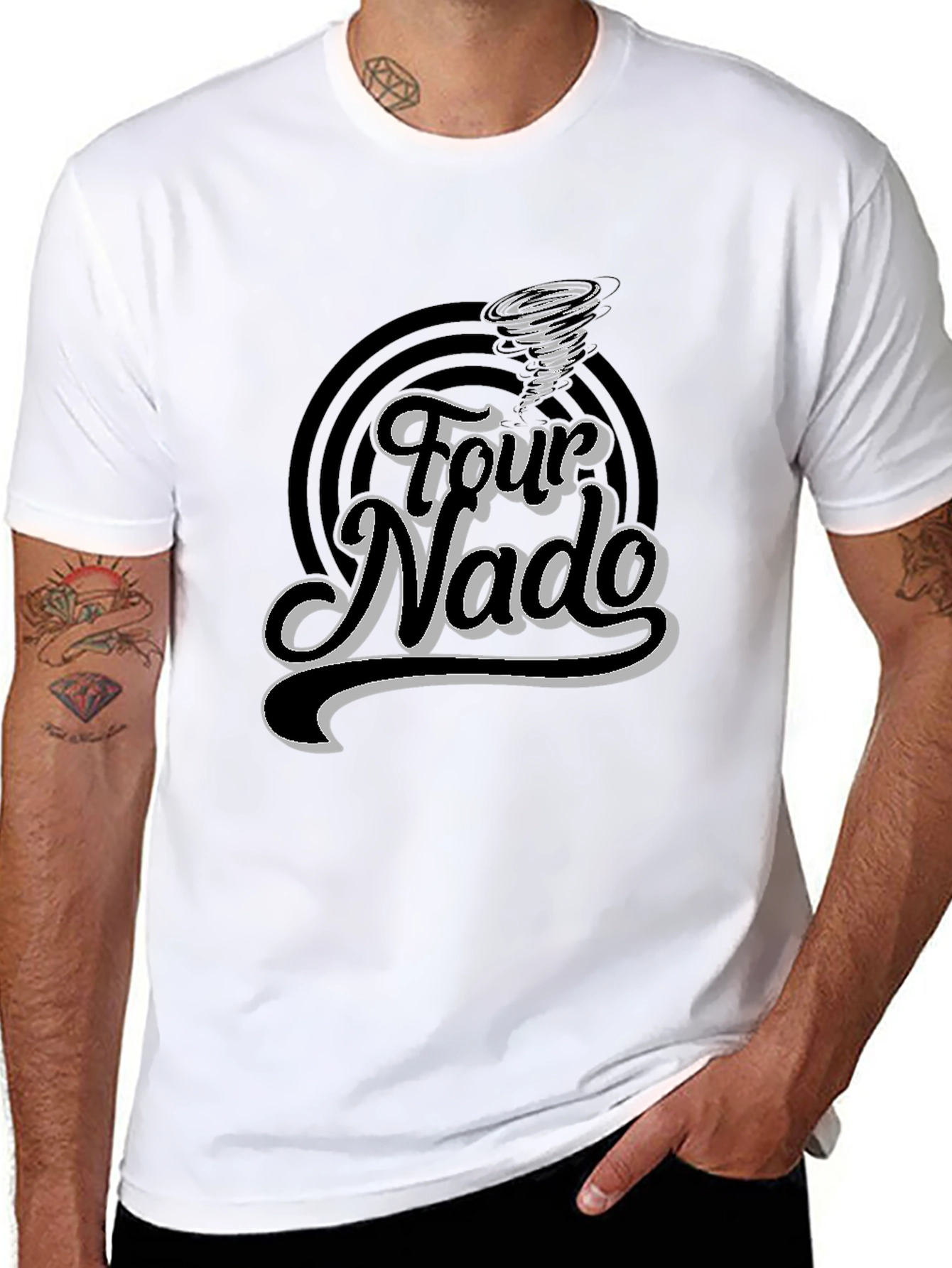 Four Nado Graphic Tee - Stylish Black T-Shirt