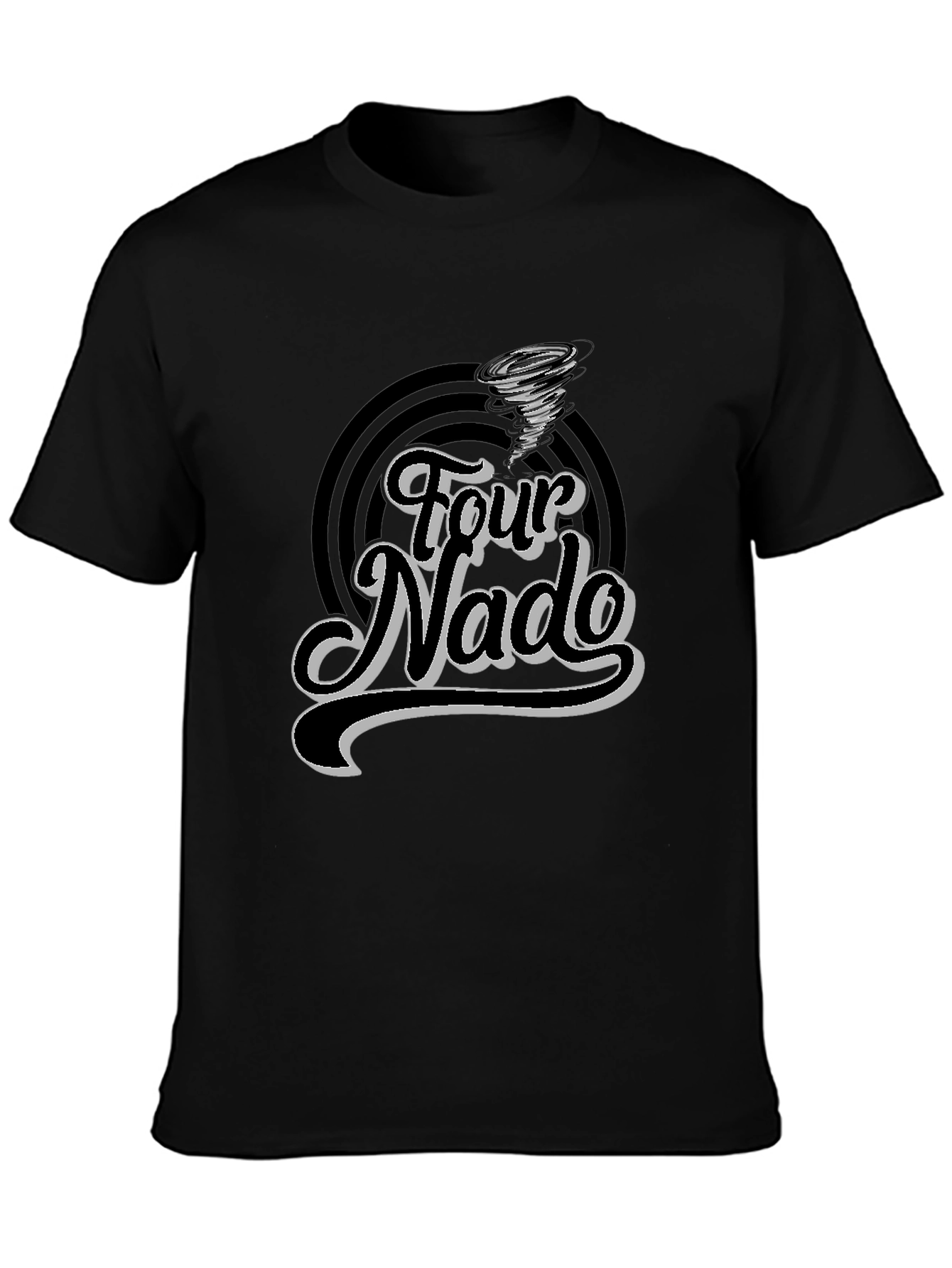 Four Nado Graphic Tee - Stylish Black T-Shirt