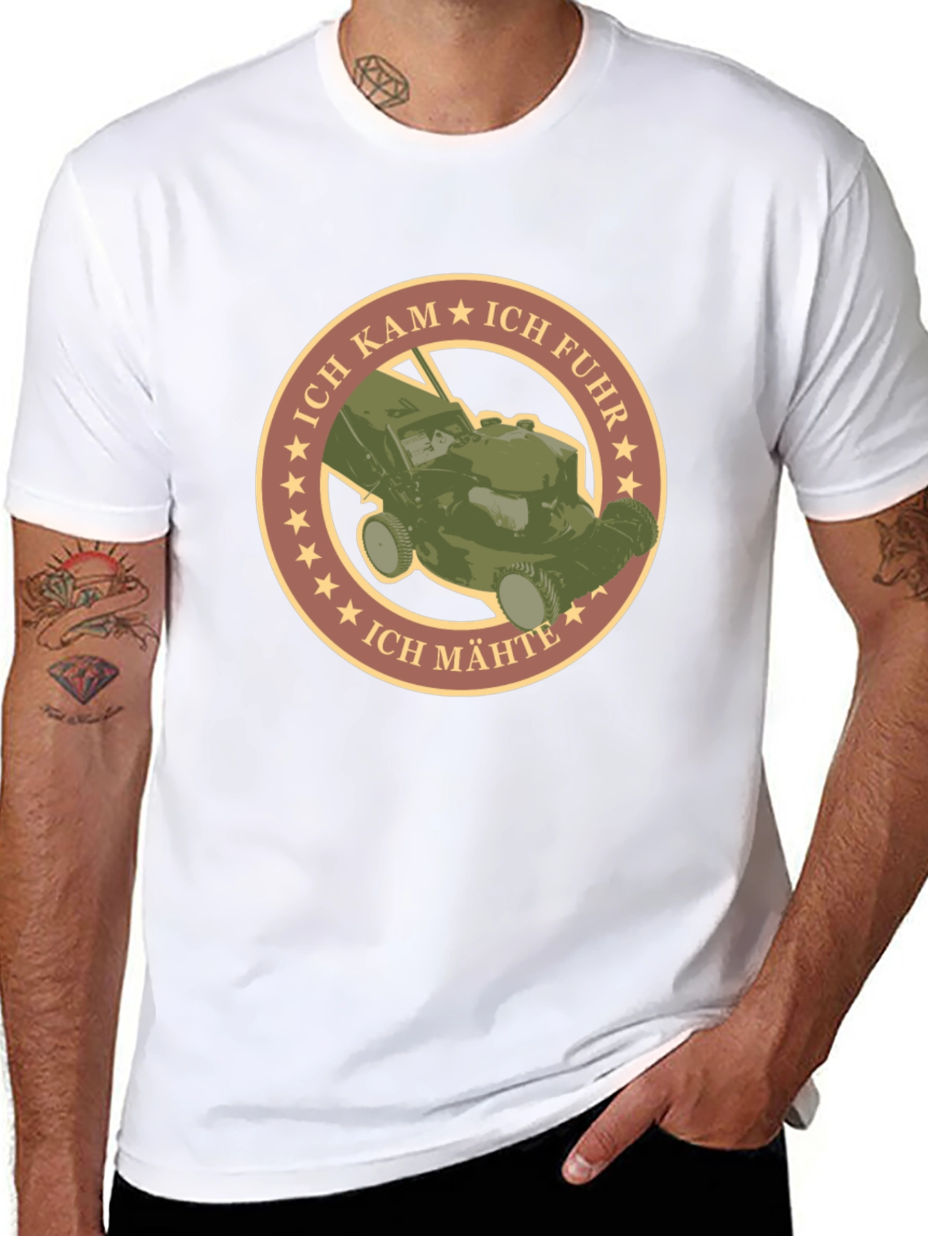 Ich Kam Ich Fuhr Ich Mahte Lawn Mower T-Shirt