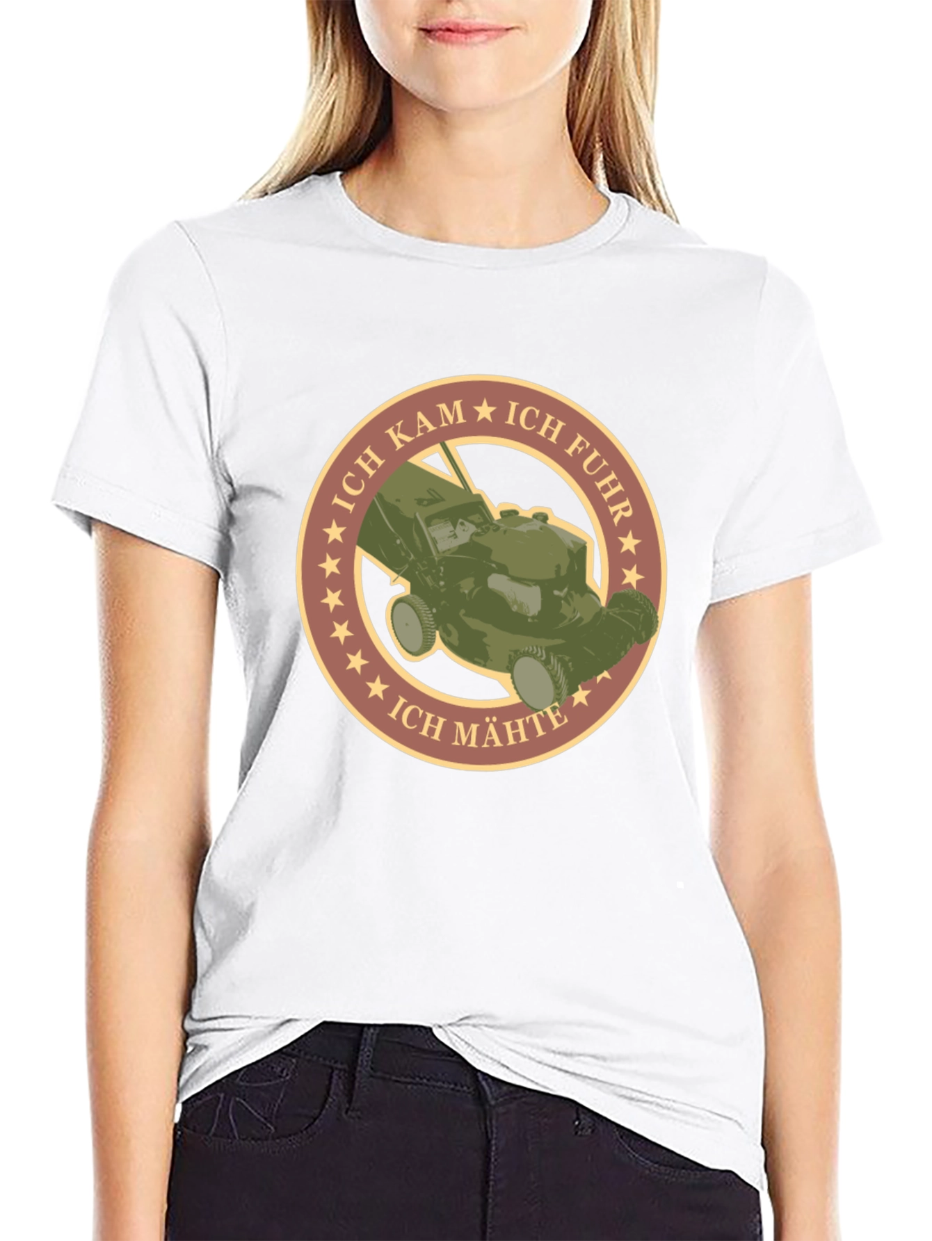 Ich Kam Ich Fuhr Ich Mahte Lawn Mower T-Shirt