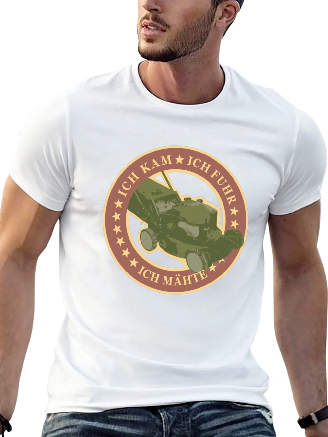 Ich Kam Ich Fuhr Ich Mahte Lawn Mower T-Shirt