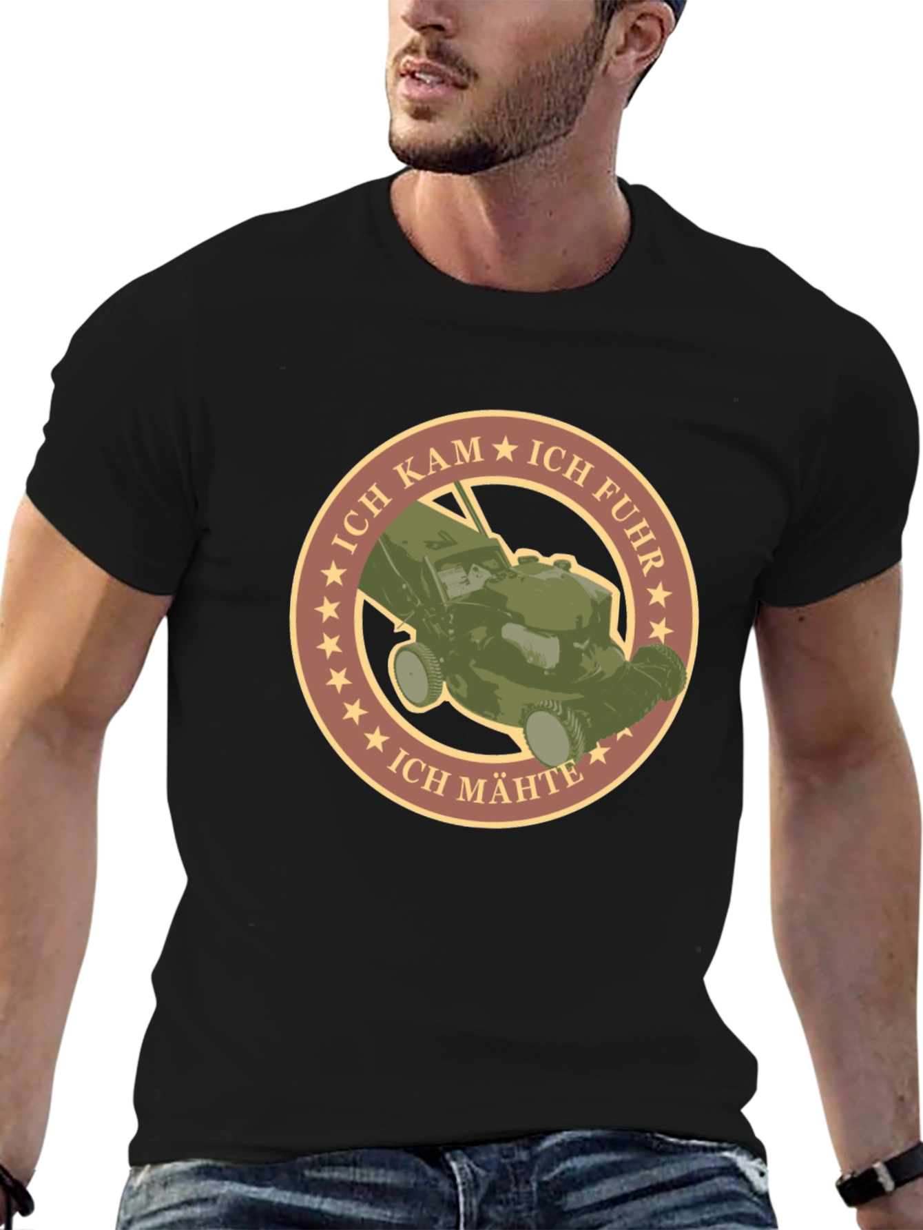 Ich Kam Ich Fuhr Ich Mahte Lawn Mower T-Shirt