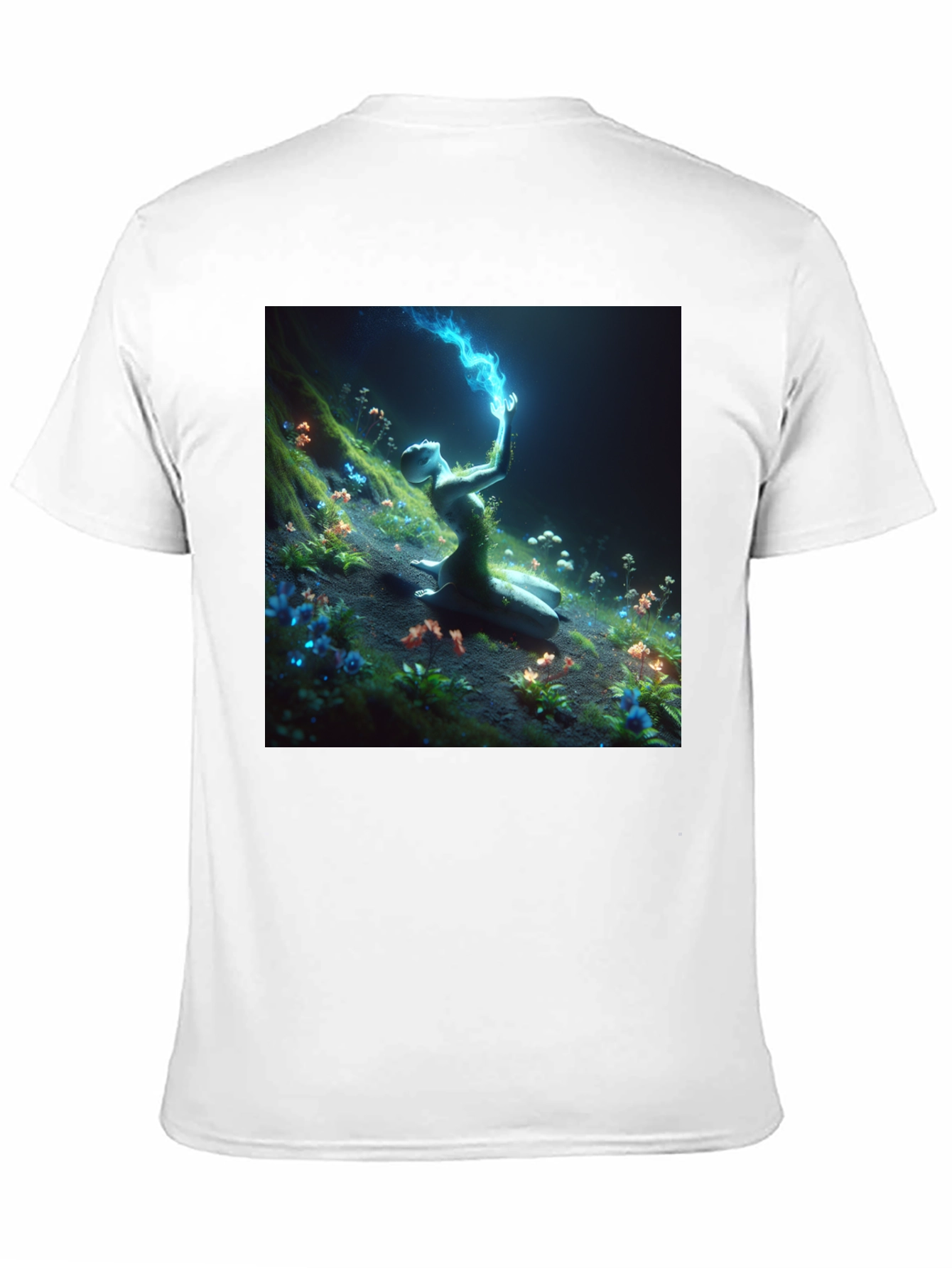 Mystic Garden Graphic Tee - Black Cotton Shirt