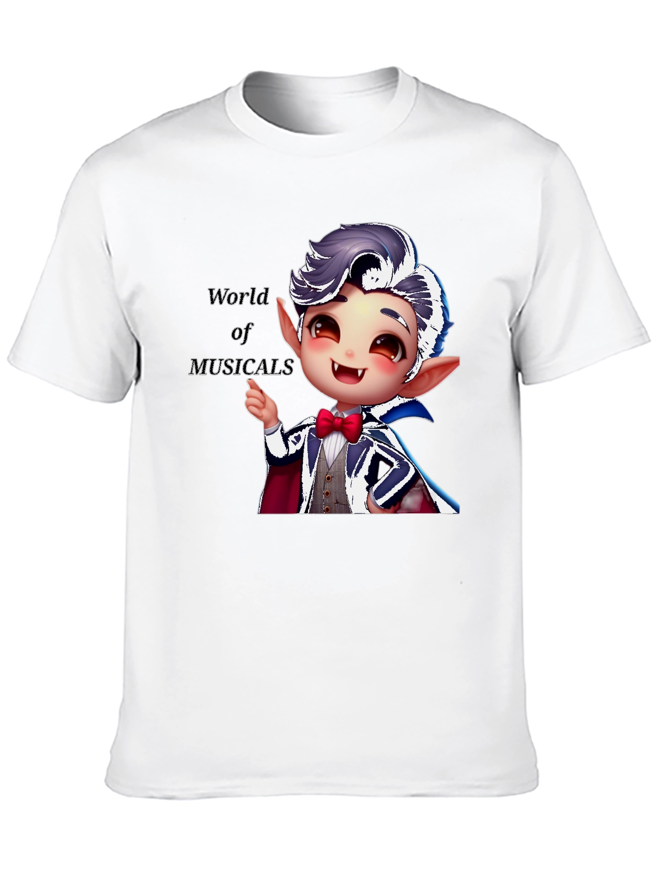 Musical Vampire Graphic Tee - Black Cotton Blend