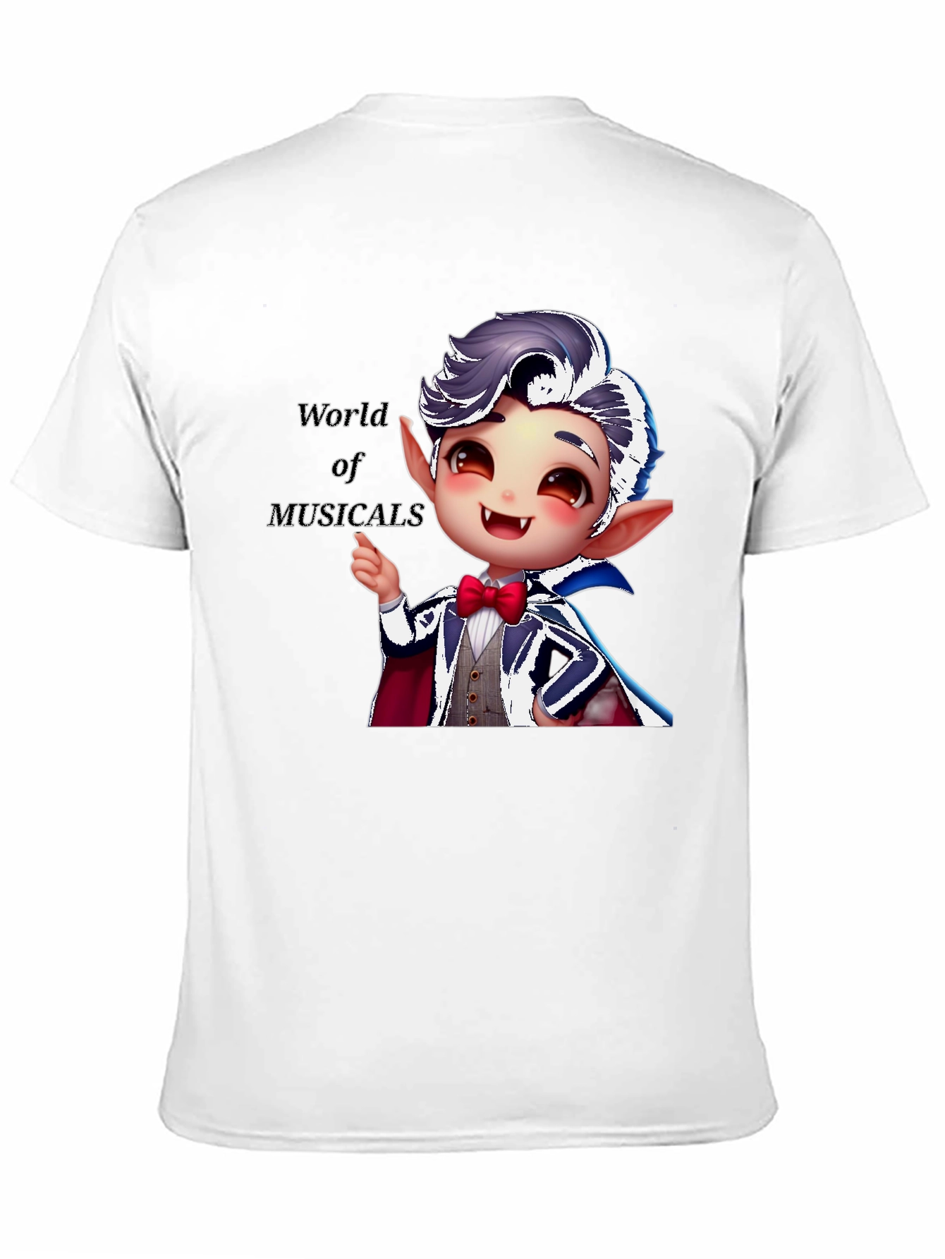 Musical Vampire Graphic Tee - Black Cotton Blend
