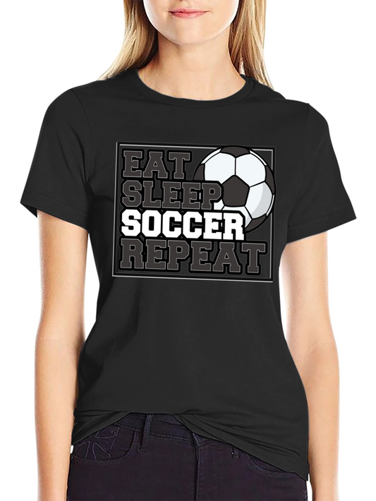 Eat Sleep Soccer Repeat Black T-Shirt