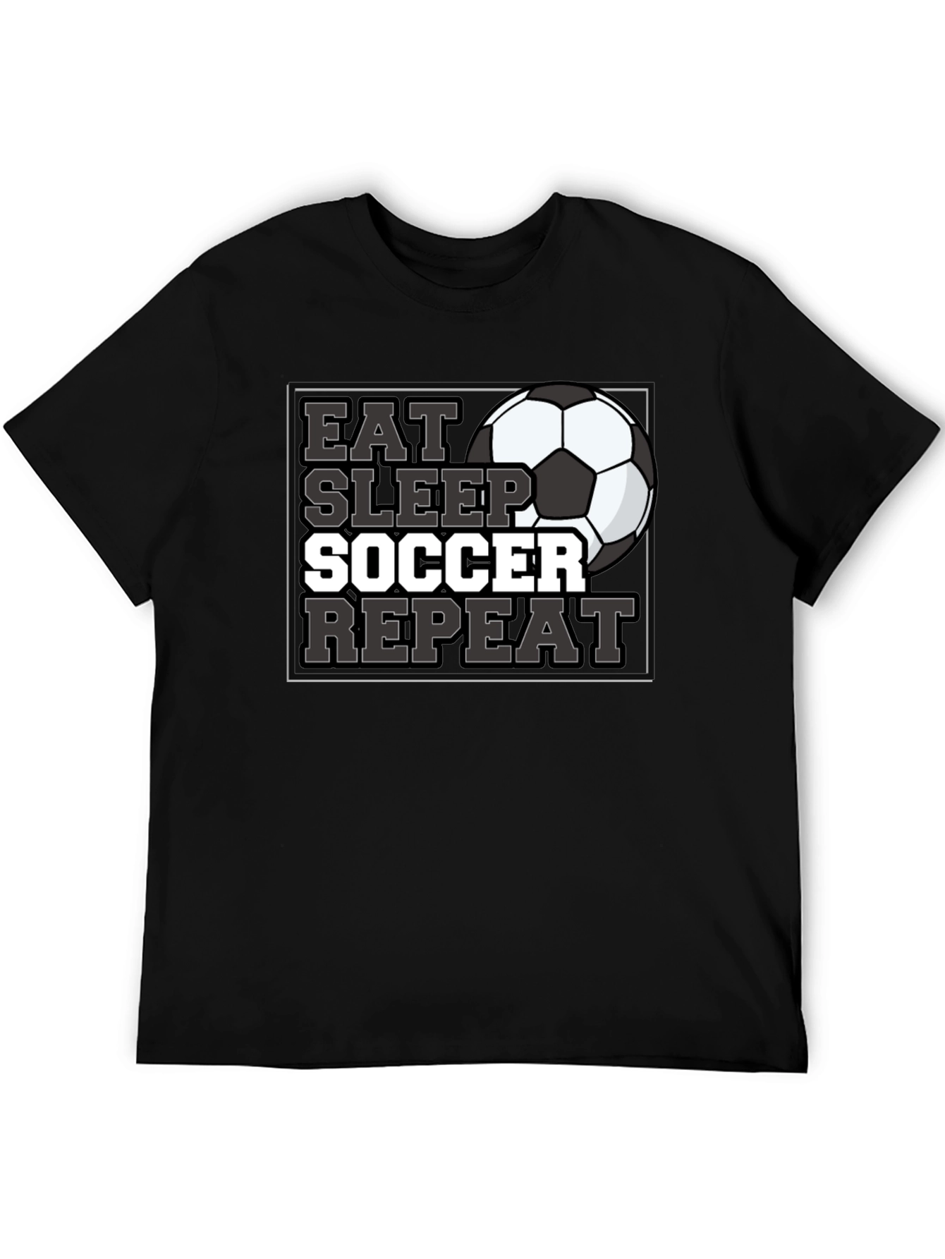 Eat Sleep Soccer Repeat Black T-Shirt