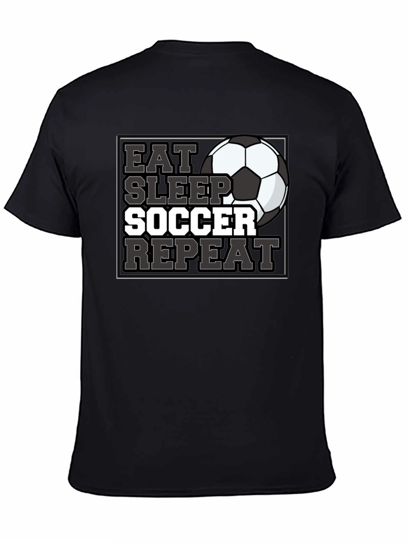 Eat Sleep Soccer Repeat Black T-Shirt