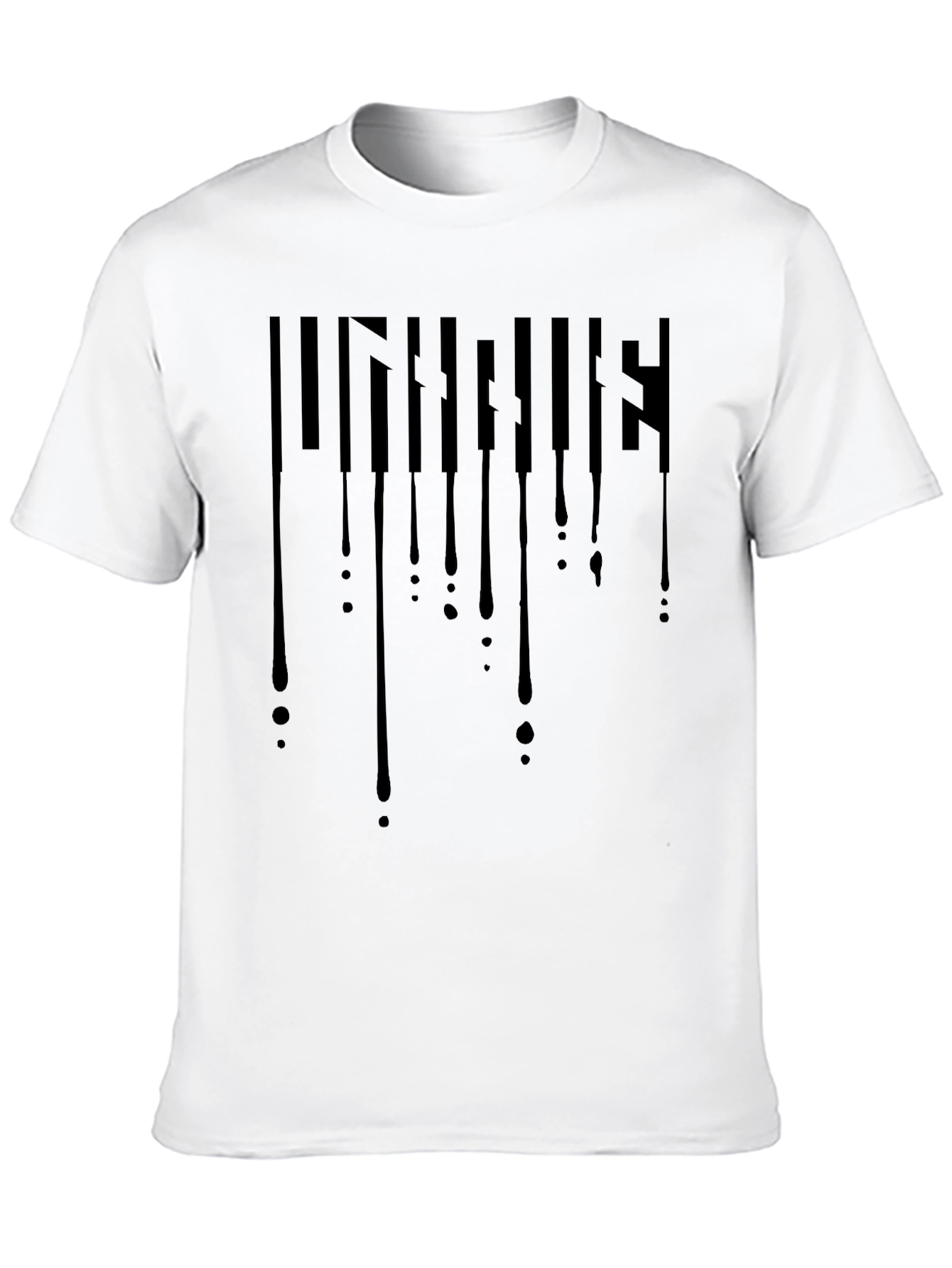 Dripping Piano Keys Graphic Black T-Shirt