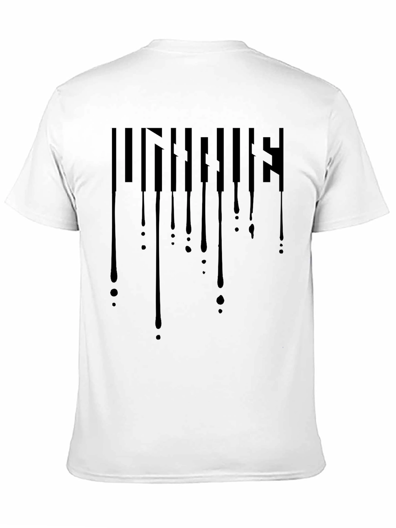 Dripping Piano Keys Graphic Black T-Shirt