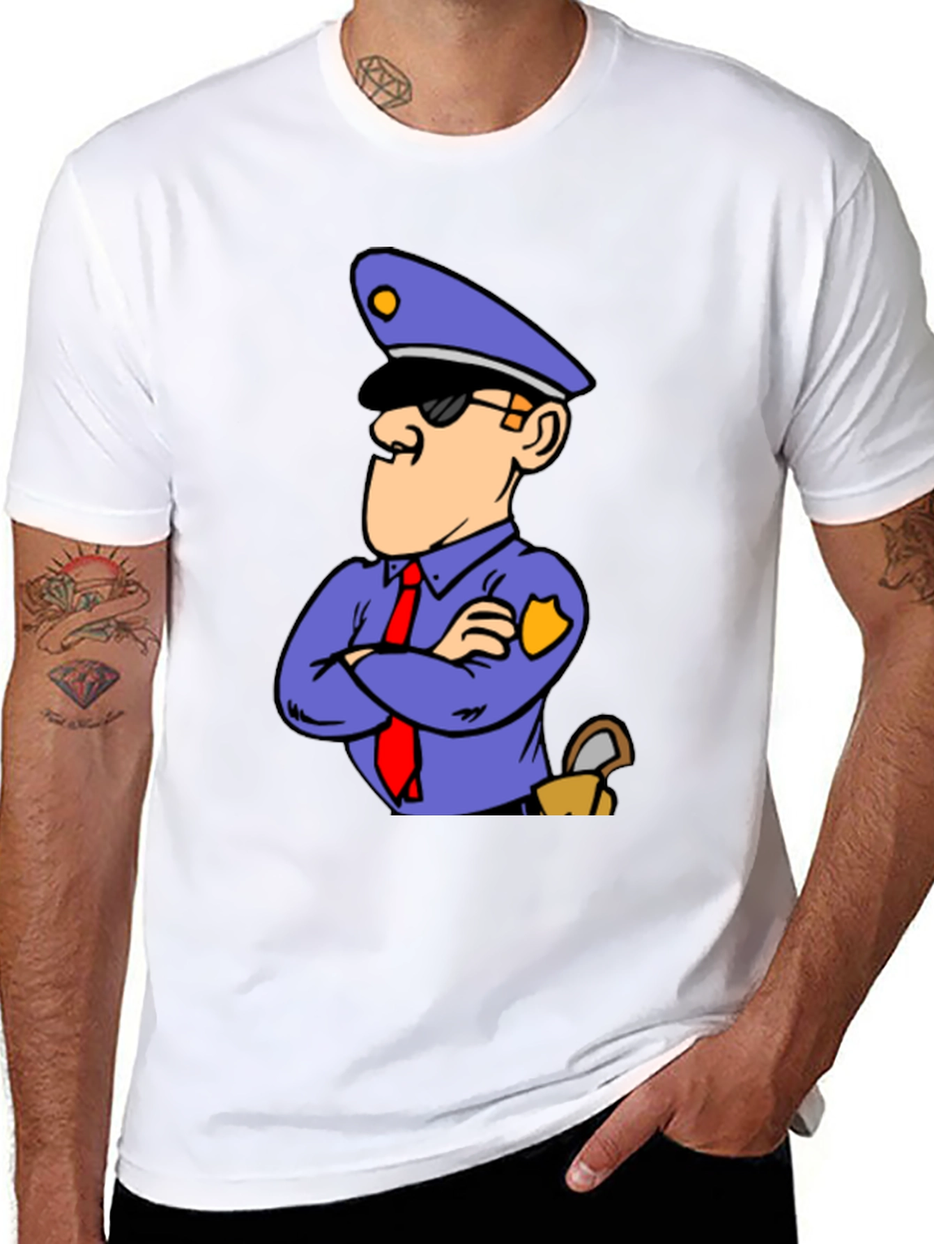 Cartoon Police T-Shirt - Cool Graphic Tee
